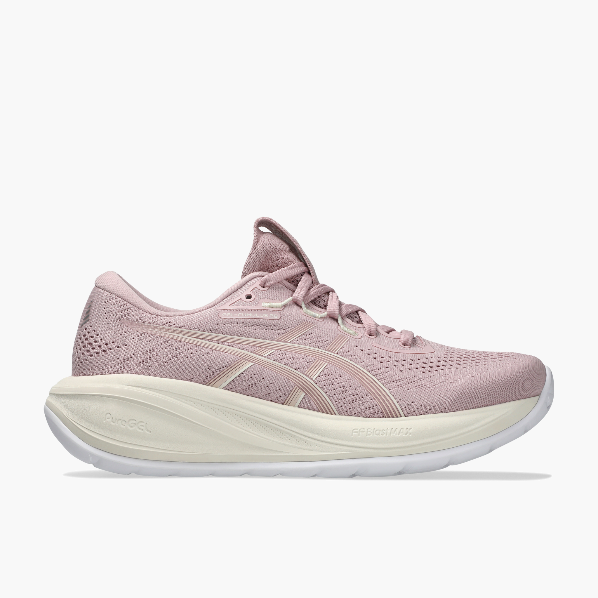 Lateral angle shot of Women's Gel-Cumulus 28 in Morganite / Pearl Pink