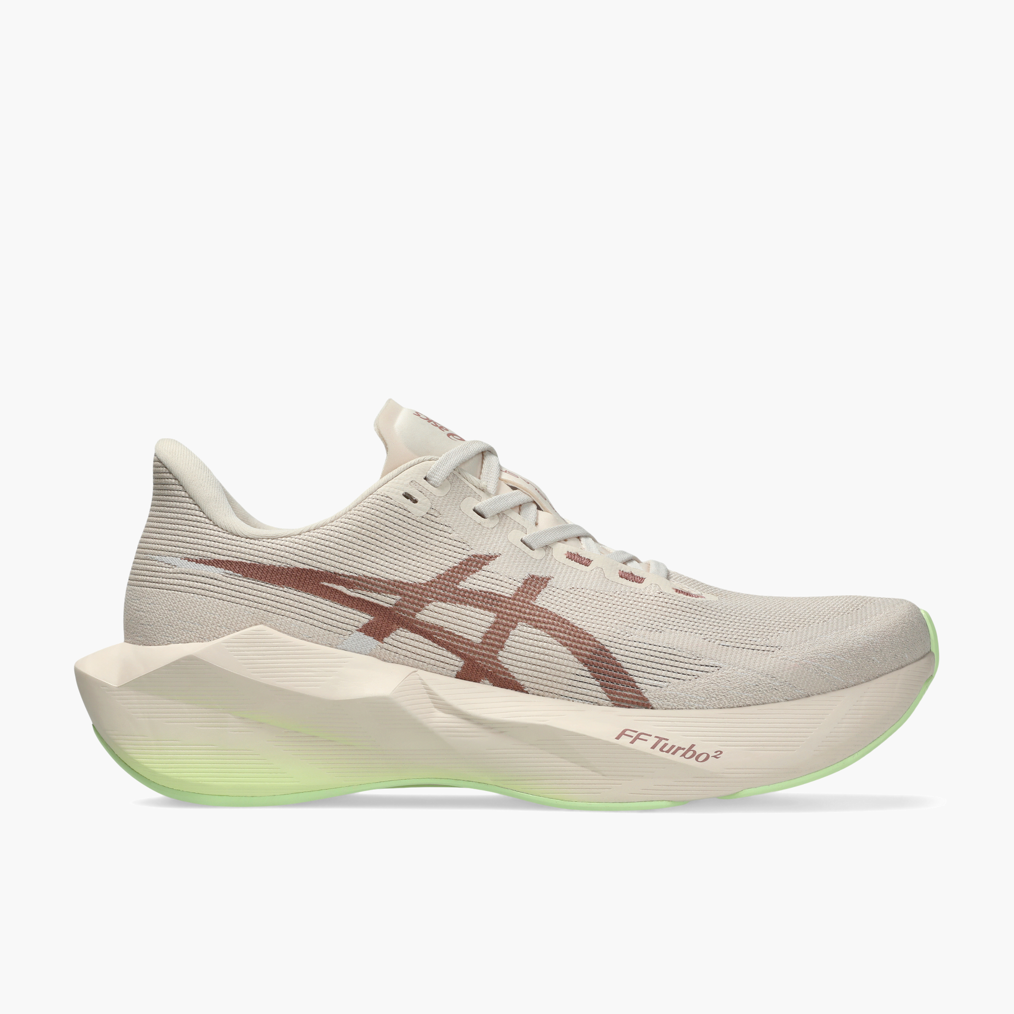 Lateral angle shot of Women's Novablast 6 in Rose Dust / Illuminate Yellow