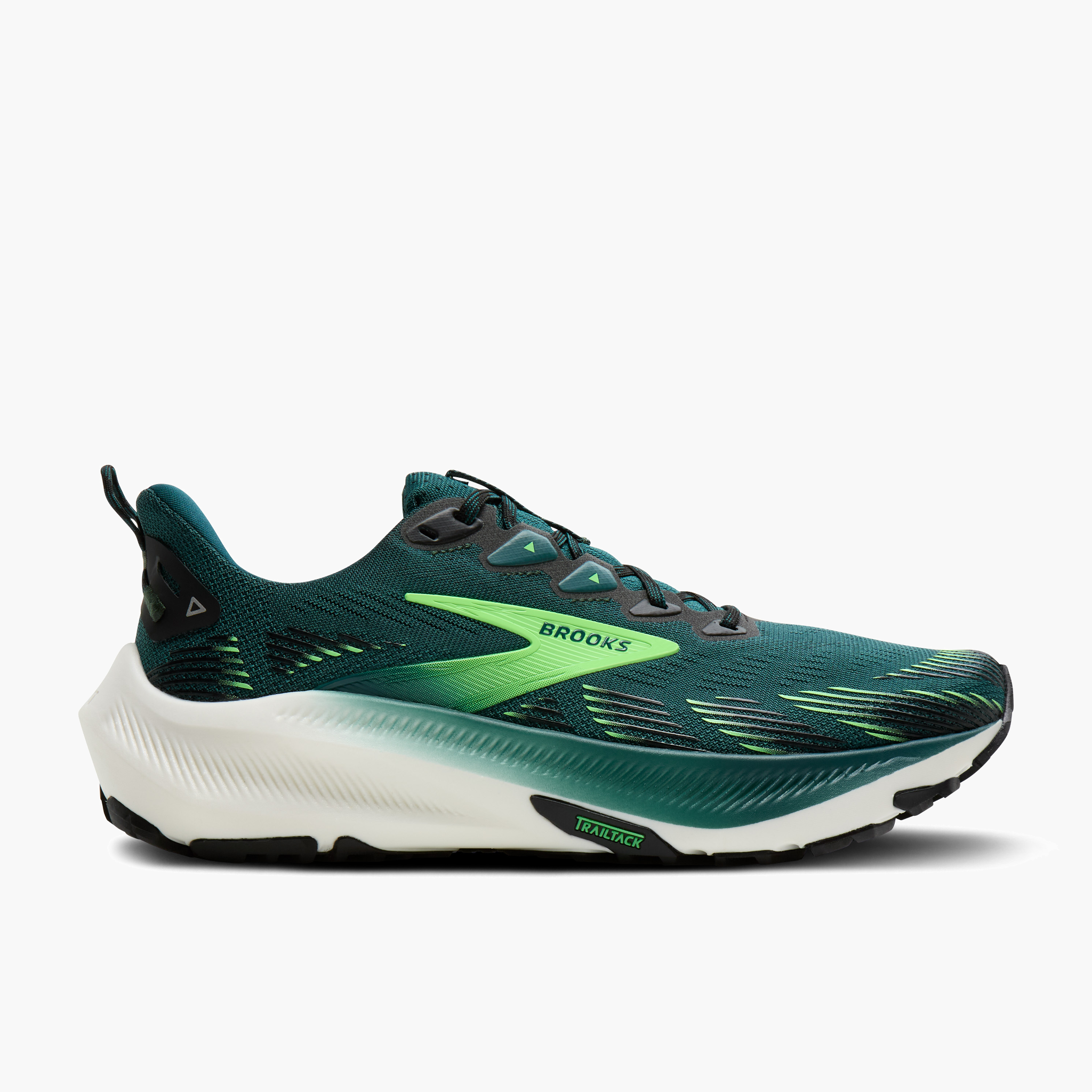 Lateral angle shot of Men's Ghost Trail in Atlantic Deep / Black / Green