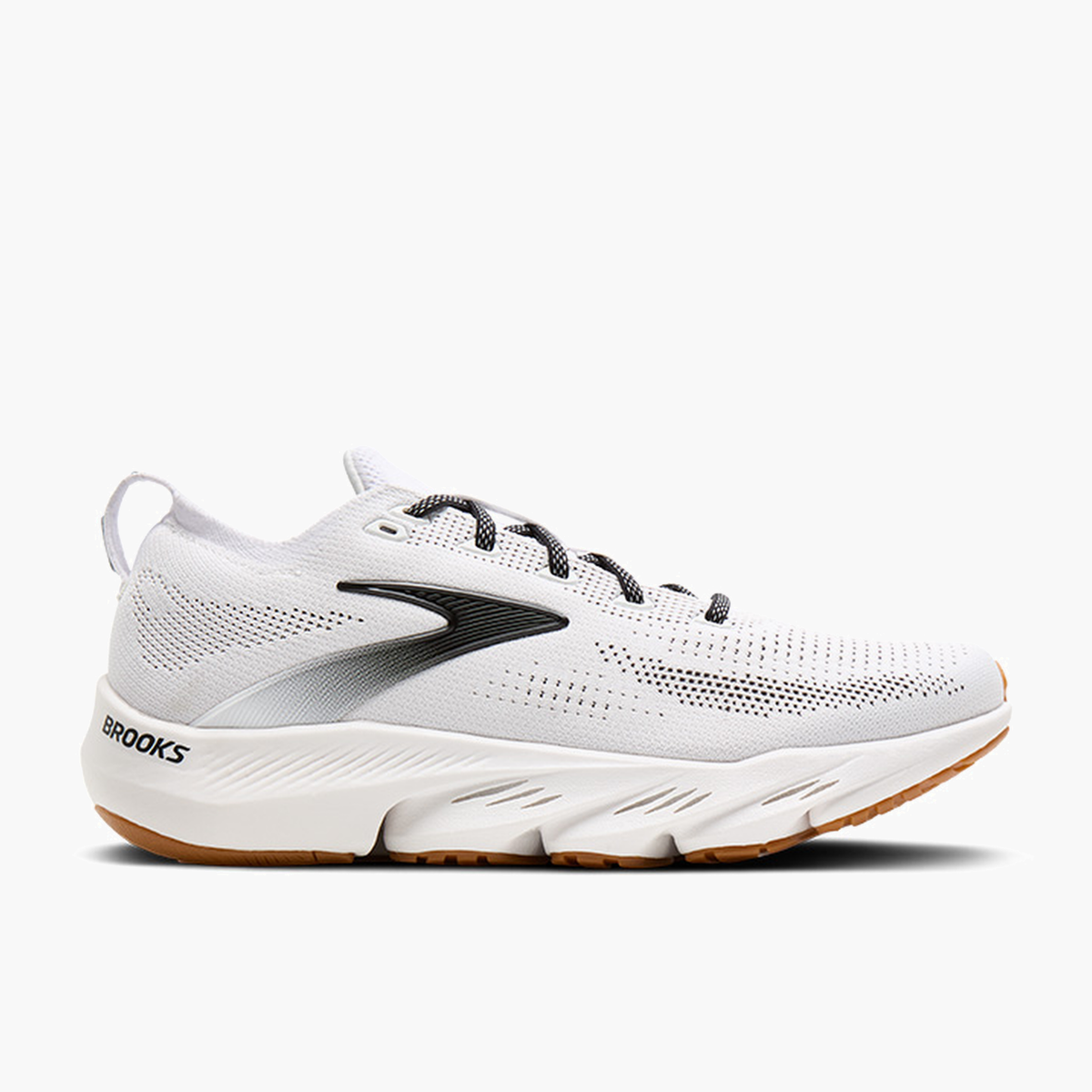 Lateral angle shot of Men's Glycerin Flex in White / Black / Gum