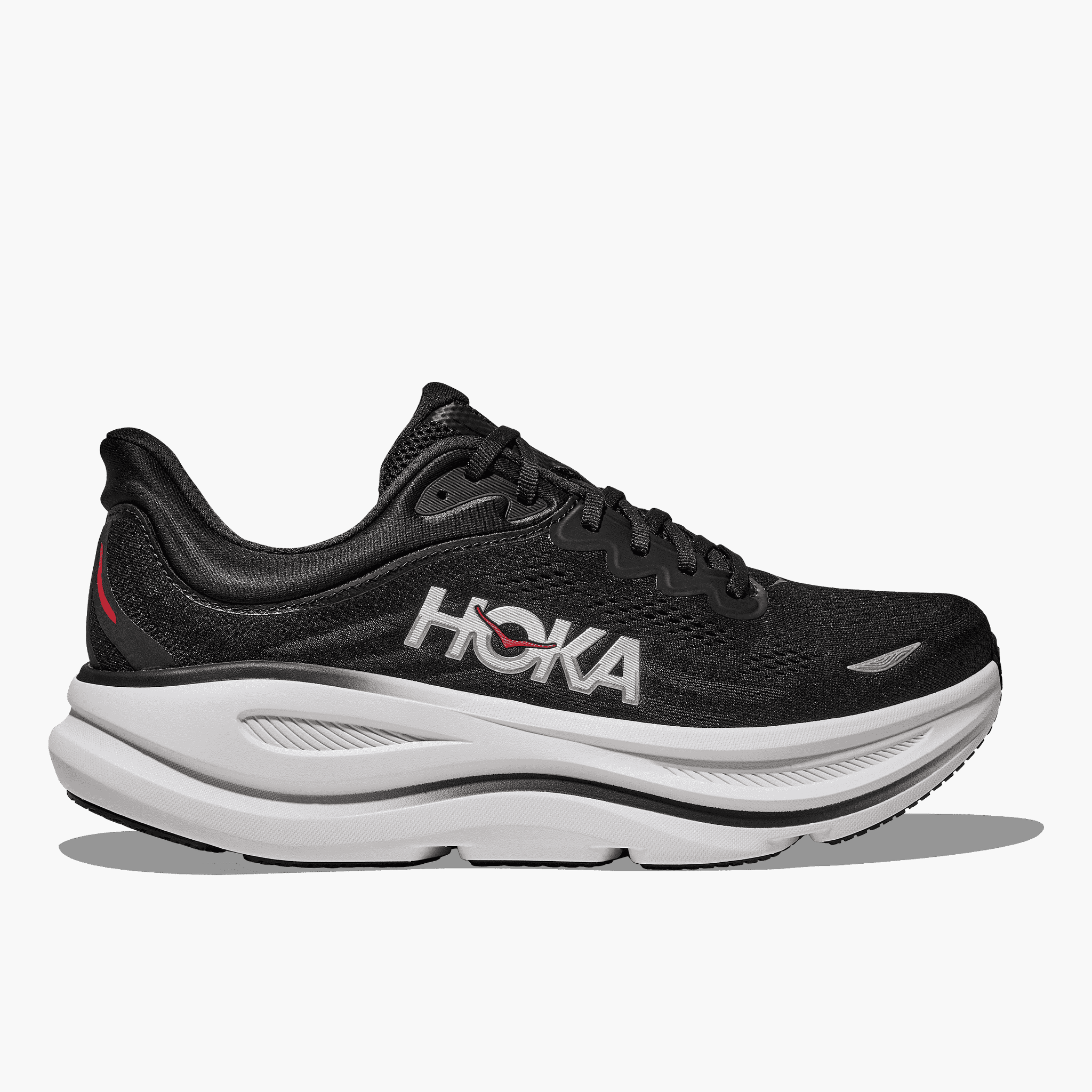 Lateral angle shot of Men's Bondi 9 in Black / Vermillion