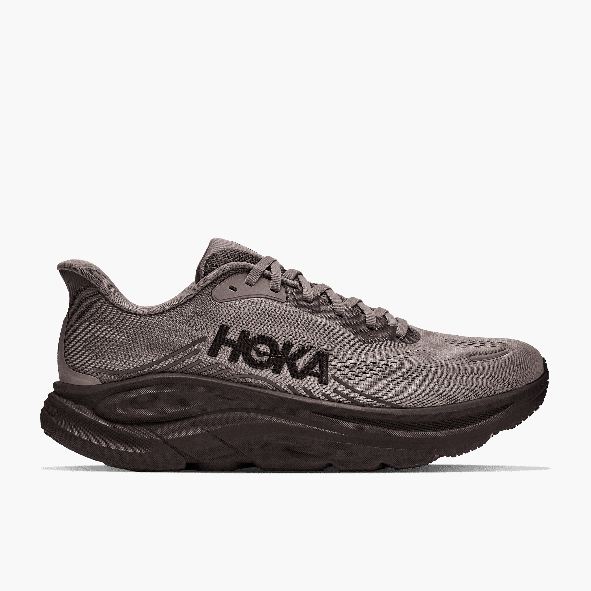 Lateral angle shot of Men's Clifton 11 in Boulder Grey / Pebble Grey