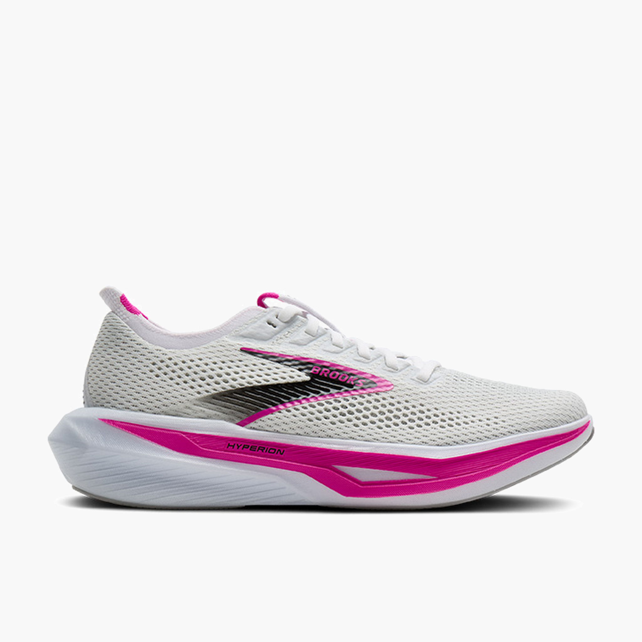 Lateral angle shot of Women's Hyperion 3 in White / Luminary / Cyber Pink