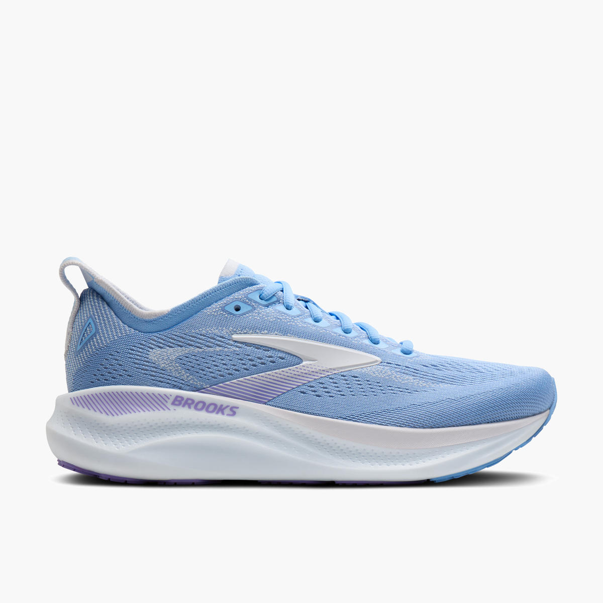 Lateral angle shot of Women's Adrenaline GTS 26 in Cornflower / Silver / Purple