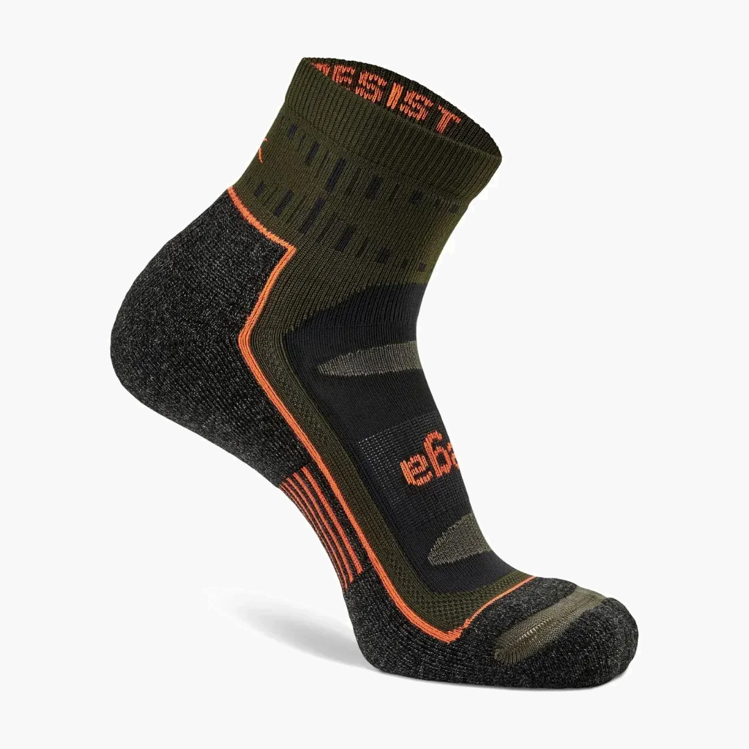 Blister Resist Quarter Socks in Green Pepper - 1