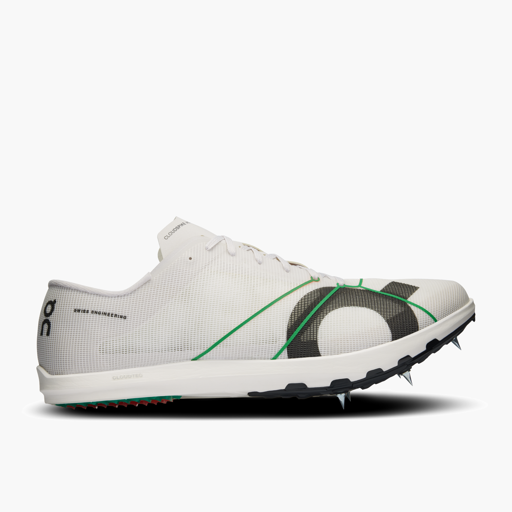 Lateral angle shot of Mens Cloudspike XC in White