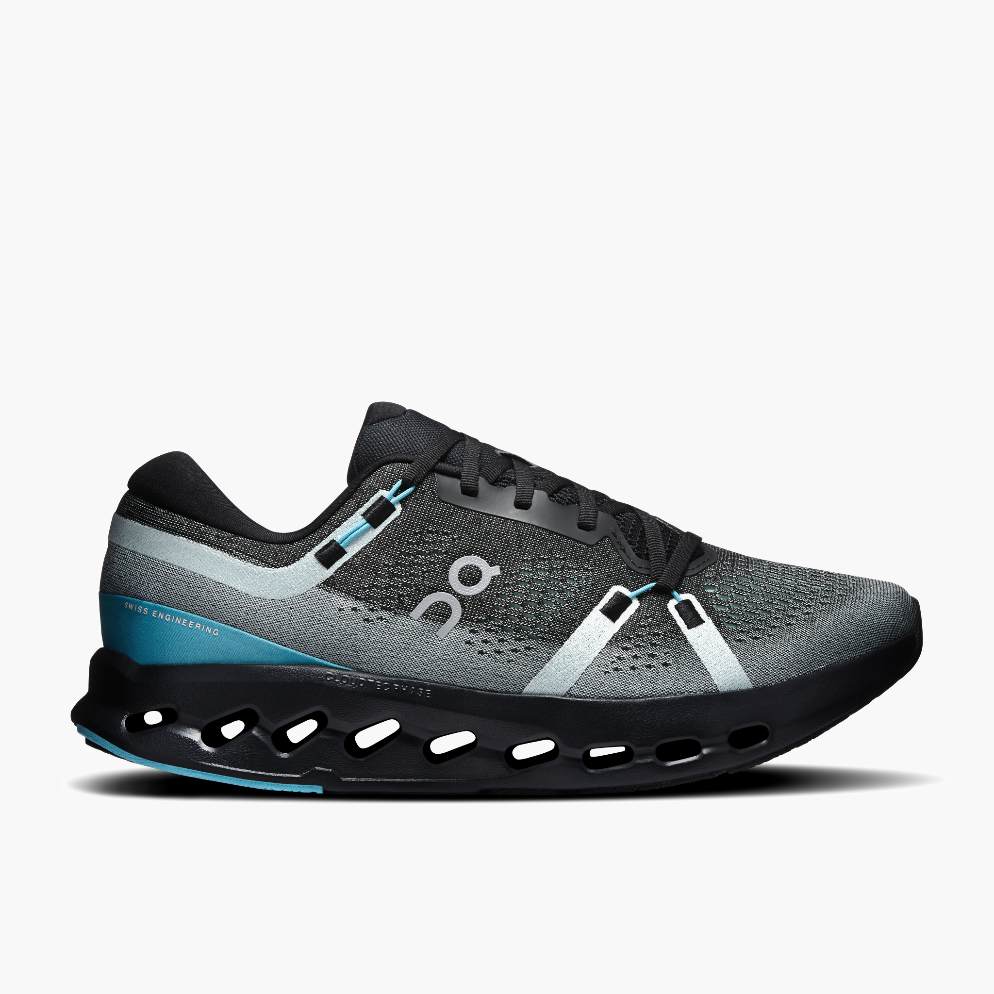 Lateral angle shot of Men's Cloudsurfer 2 in Black | Flurry