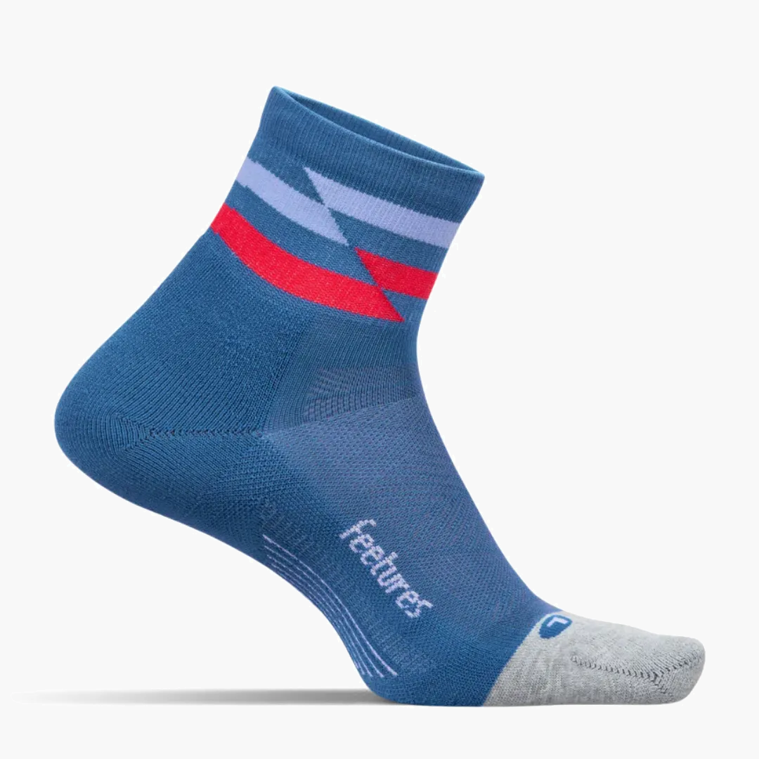 Elite Light Cushion Quarter Socks in Blue Track - 1