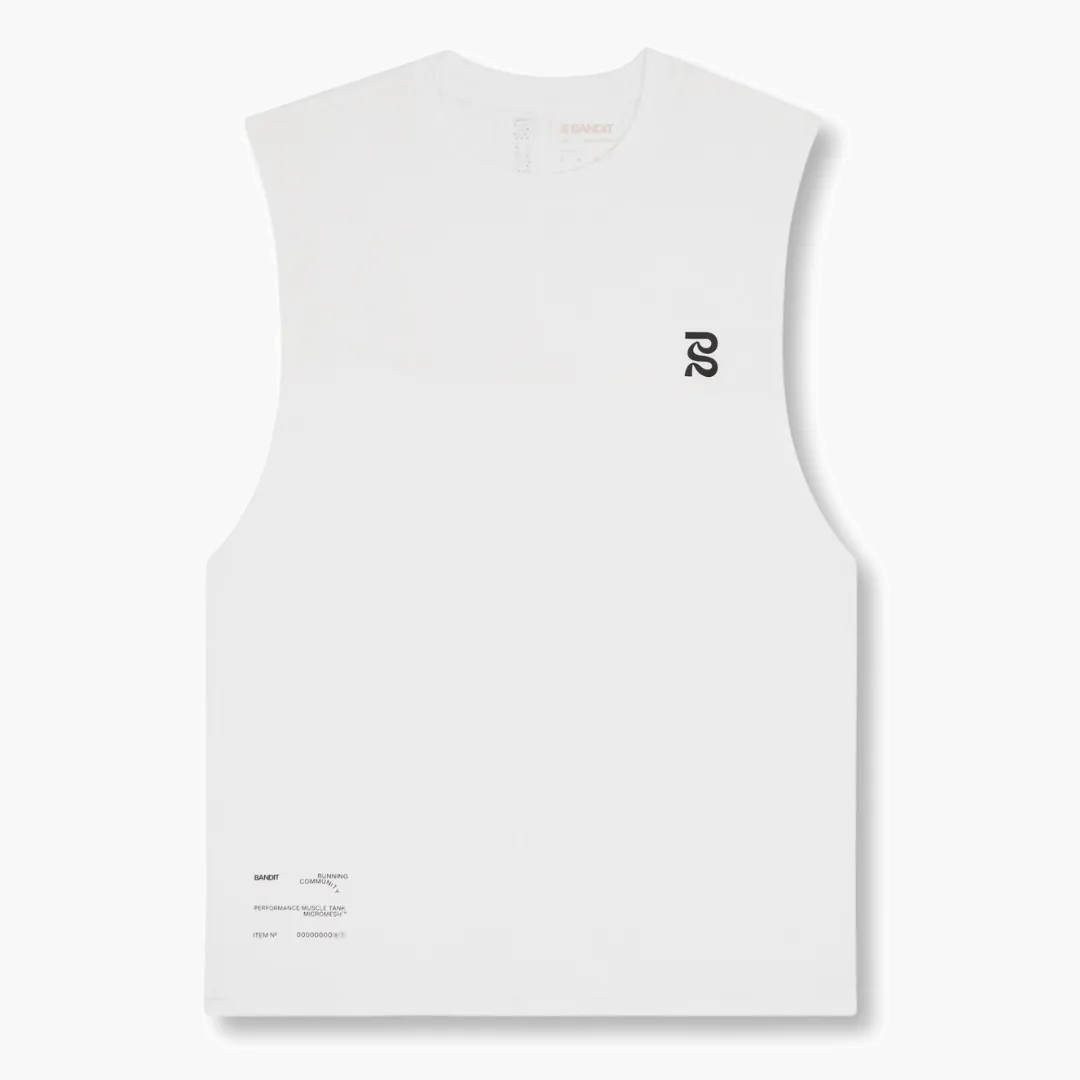 Men s Micromesh Run Tank in White - 1