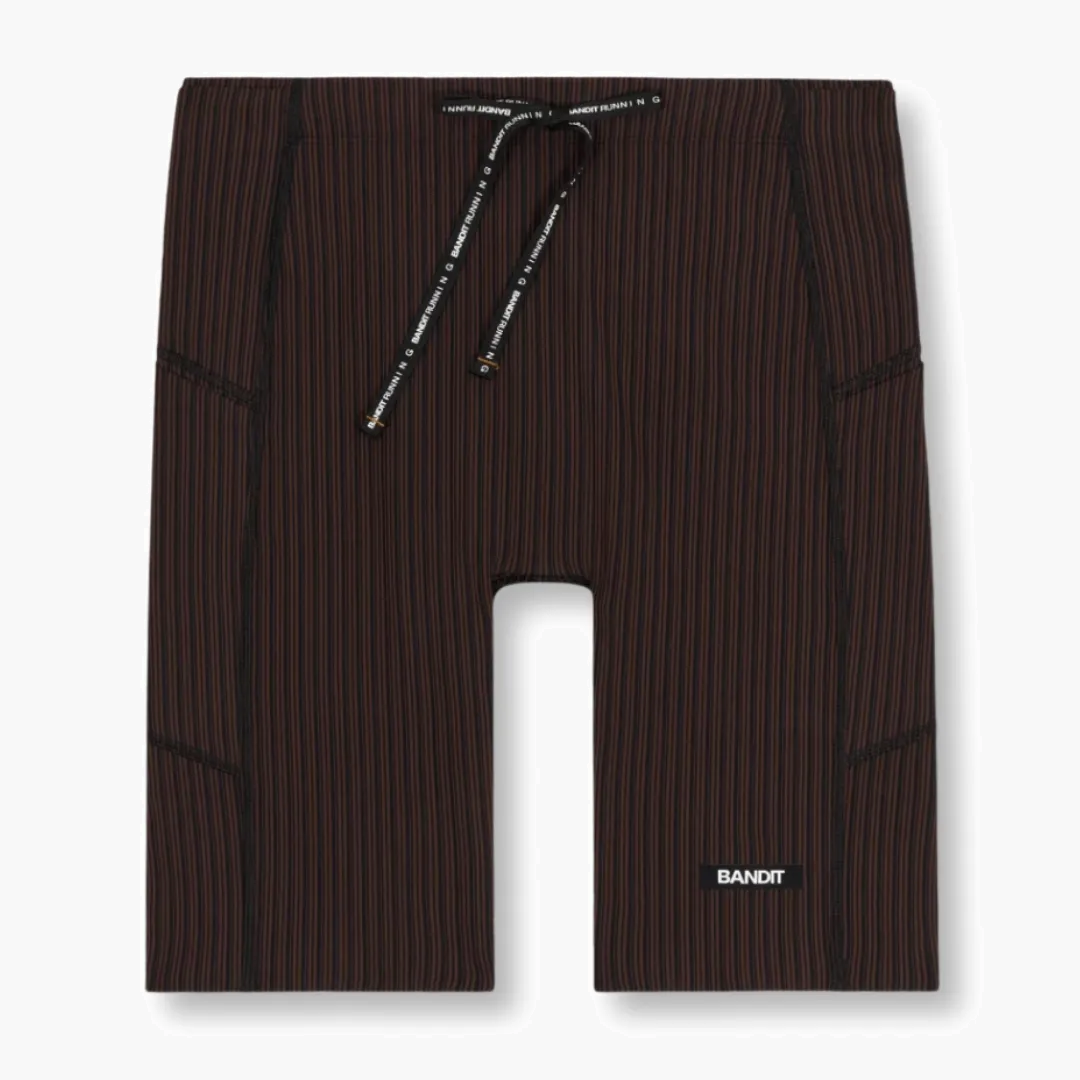 Men s Striped Cadence 7 Pocket Lined Half Tights in Cacao / Black - 1
