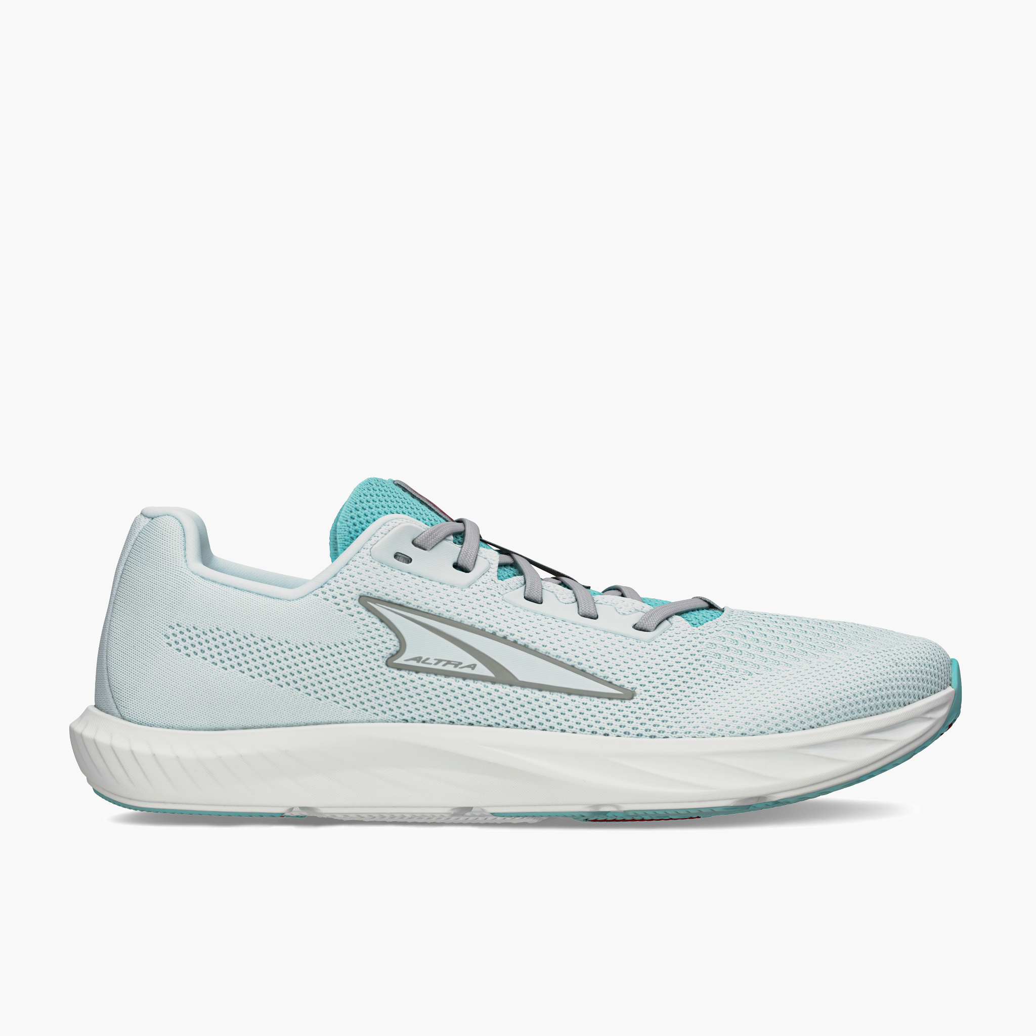 Lateral angle shot of Women's Escalante 4 in Gray / Teal