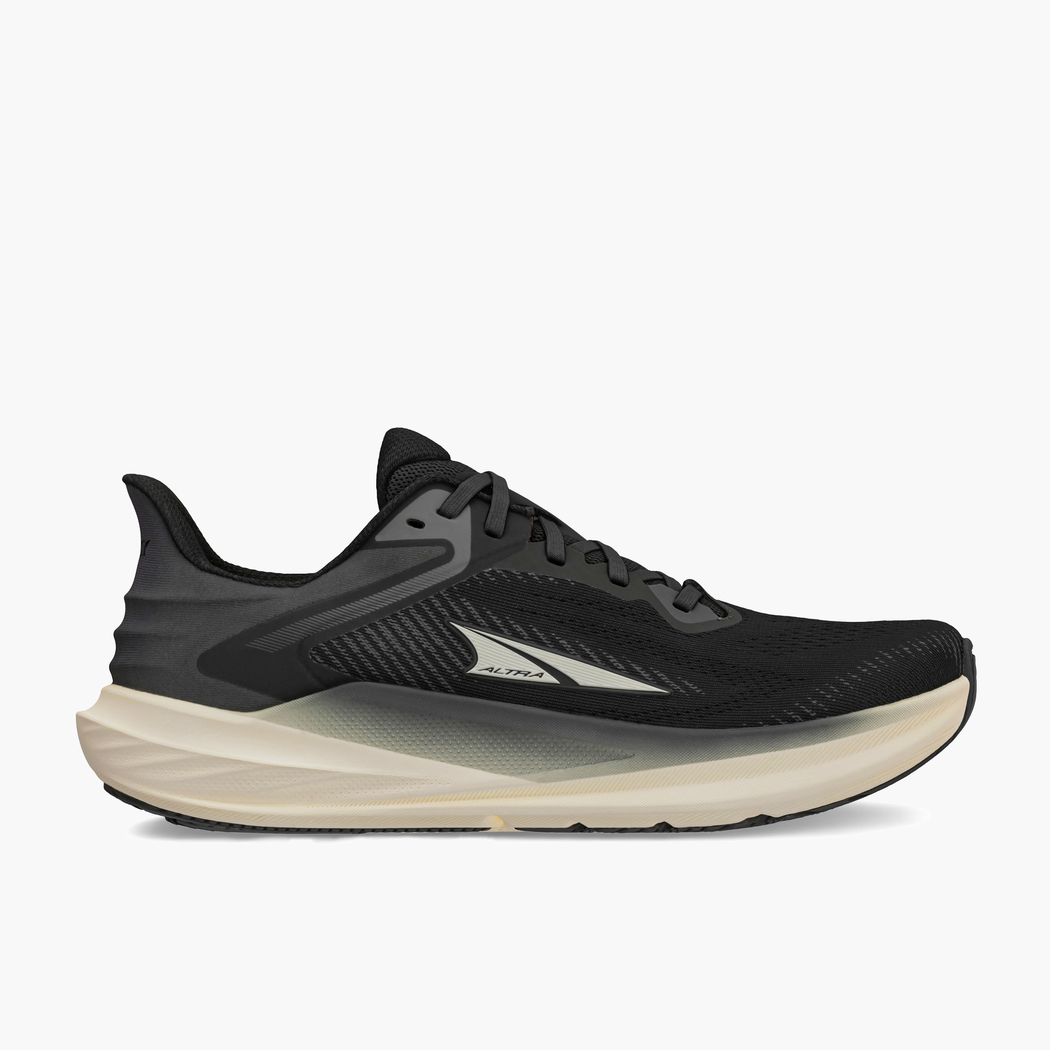 Lateral angle shot of Women's Torin 8 in Black/white