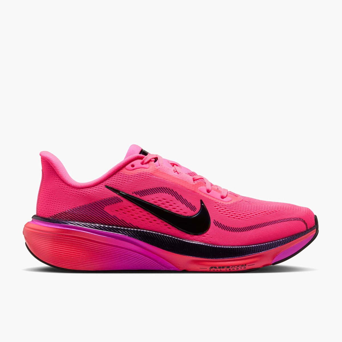 Lateral angle shot of Women's Pegasus 42 in Hyper Pink / Black-Laser Crimson
