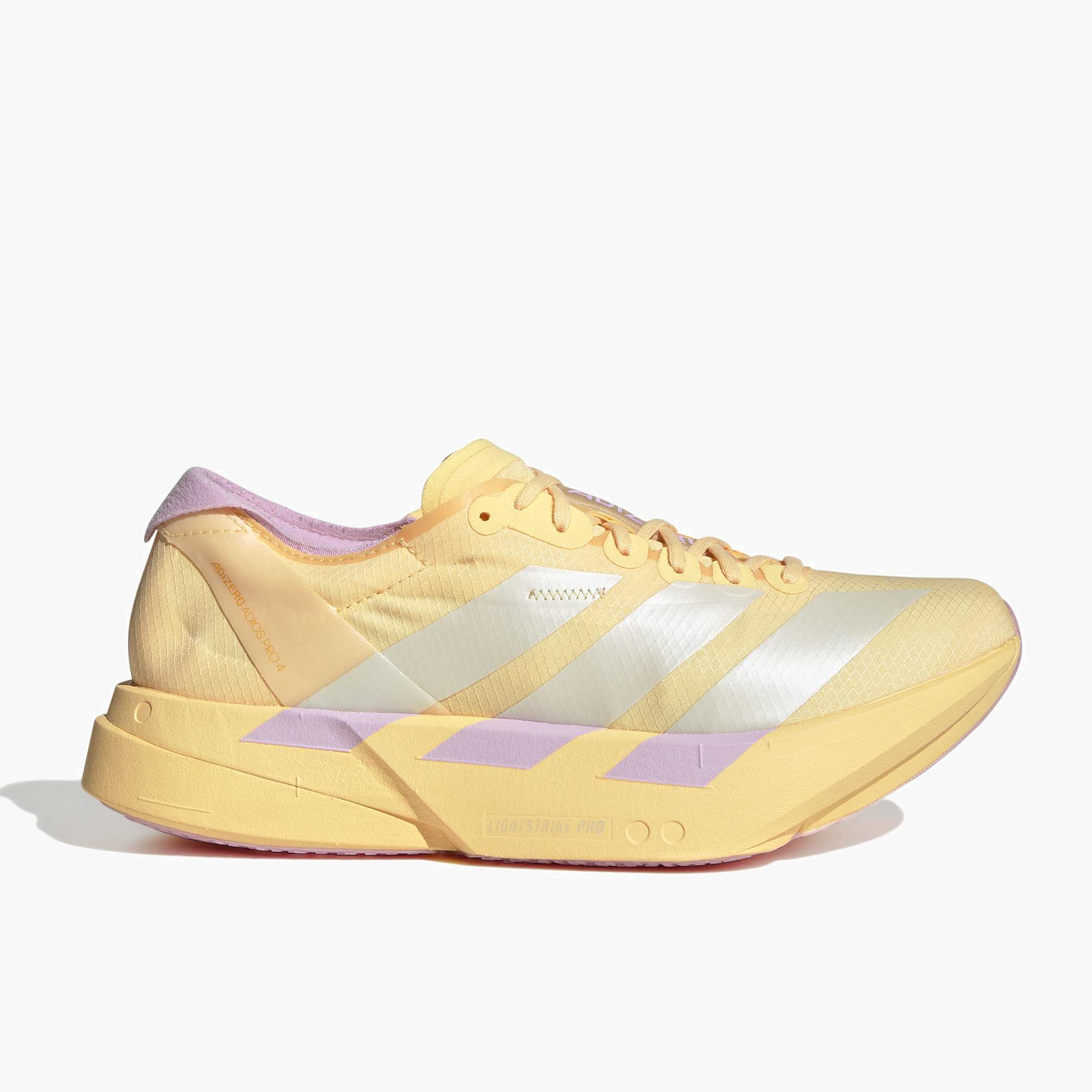 Lateral angle shot of Women's Adios Pro 4 in Icta / Icgome / Blilil