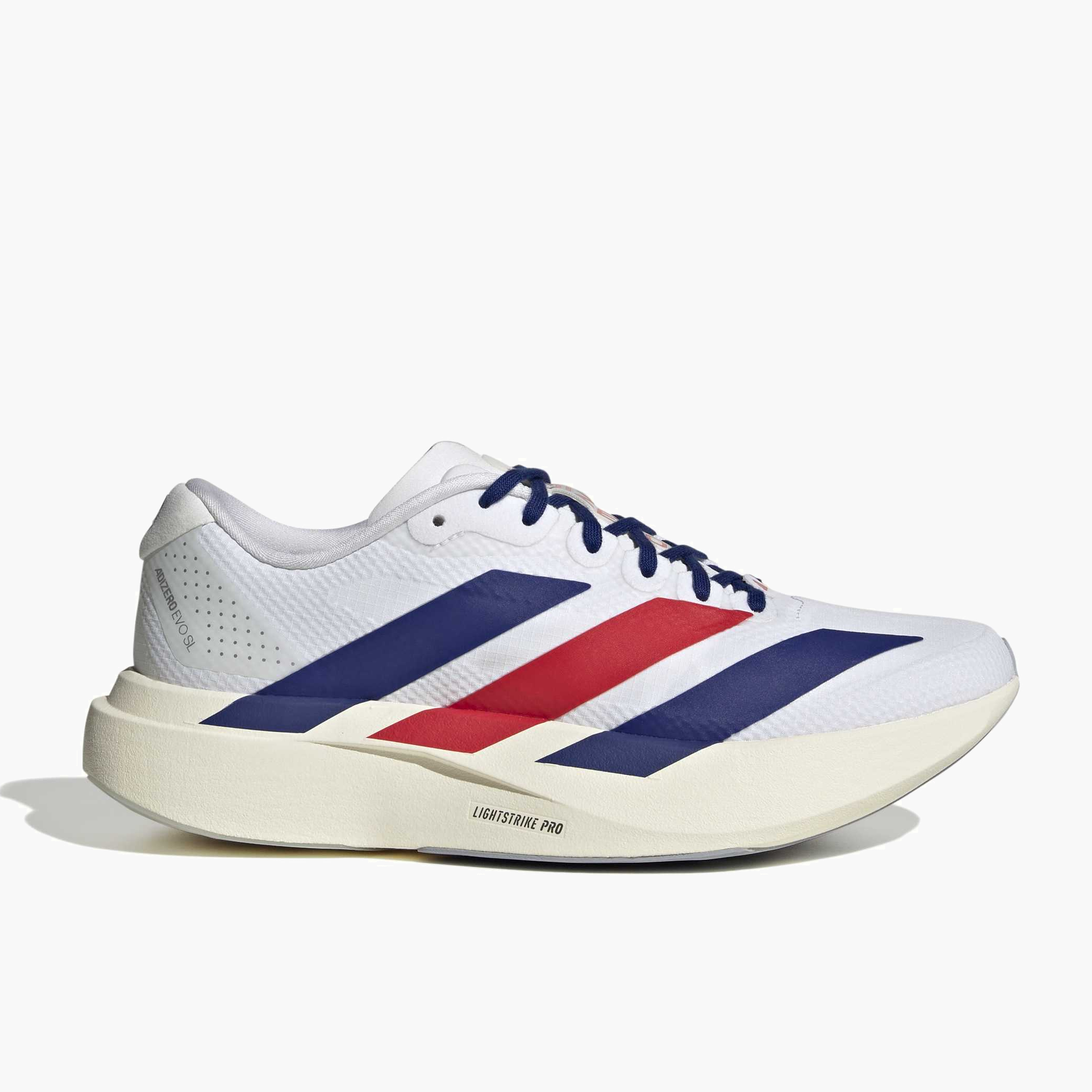 Lateral angle shot of Women's Evo SL Woven in Ftwwht / Mysink / Purrub