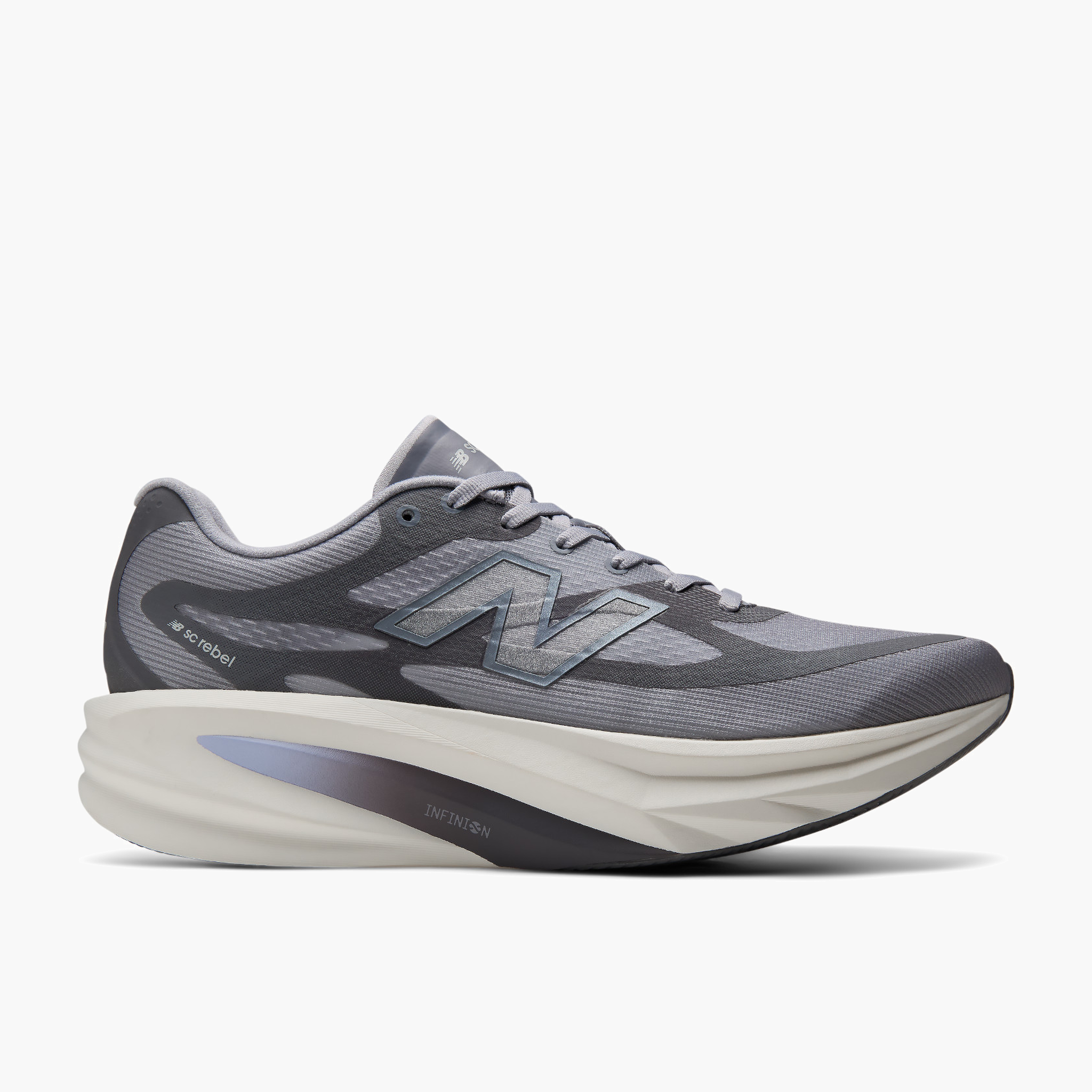 Lateral angle shot of Men's Supercomp Rebel v1 in Digitalmist / Greymatter