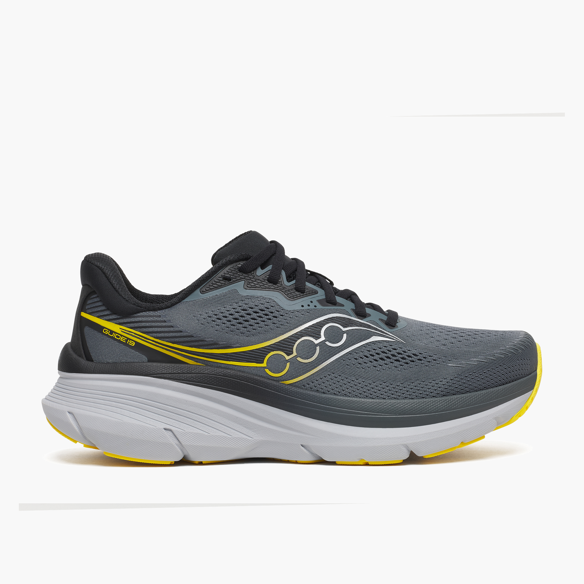 Lateral angle shot of Men's Guide 19 in Anchor / Black