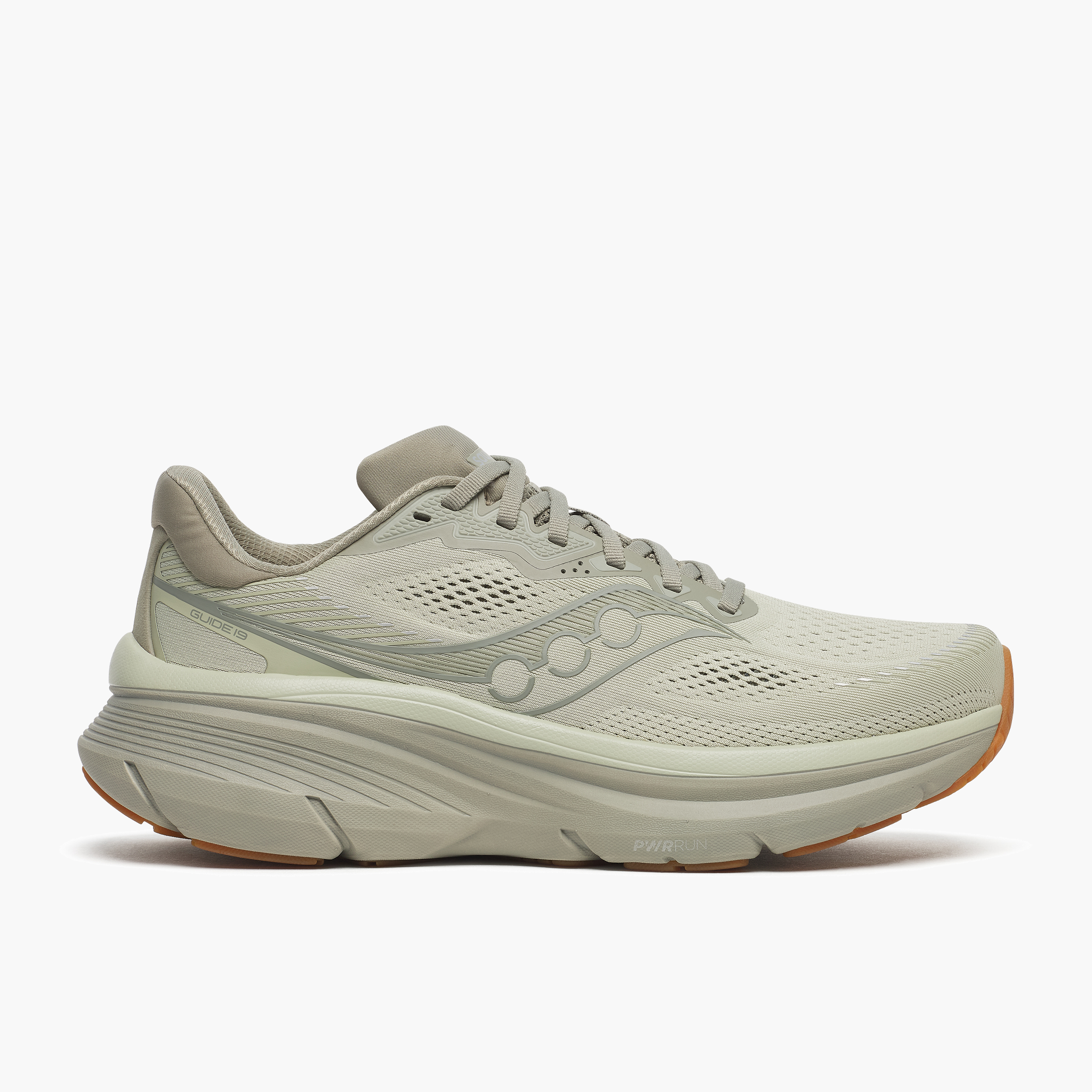 Lateral angle shot of Men's Guide 19 in Sage / Gum