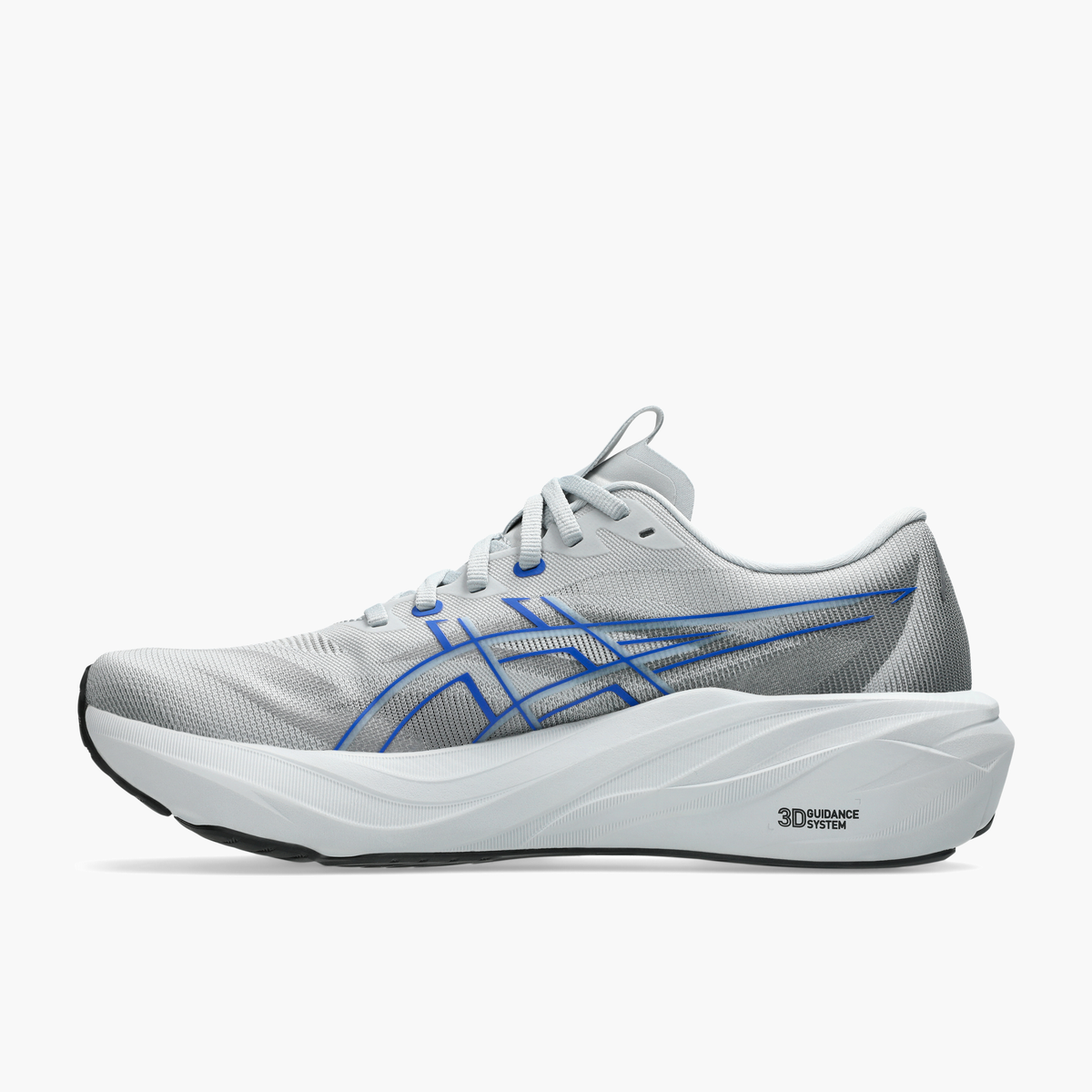 Medial angle shot of Men's GT-2000 15 in Piedmont Grey / Neon Blue