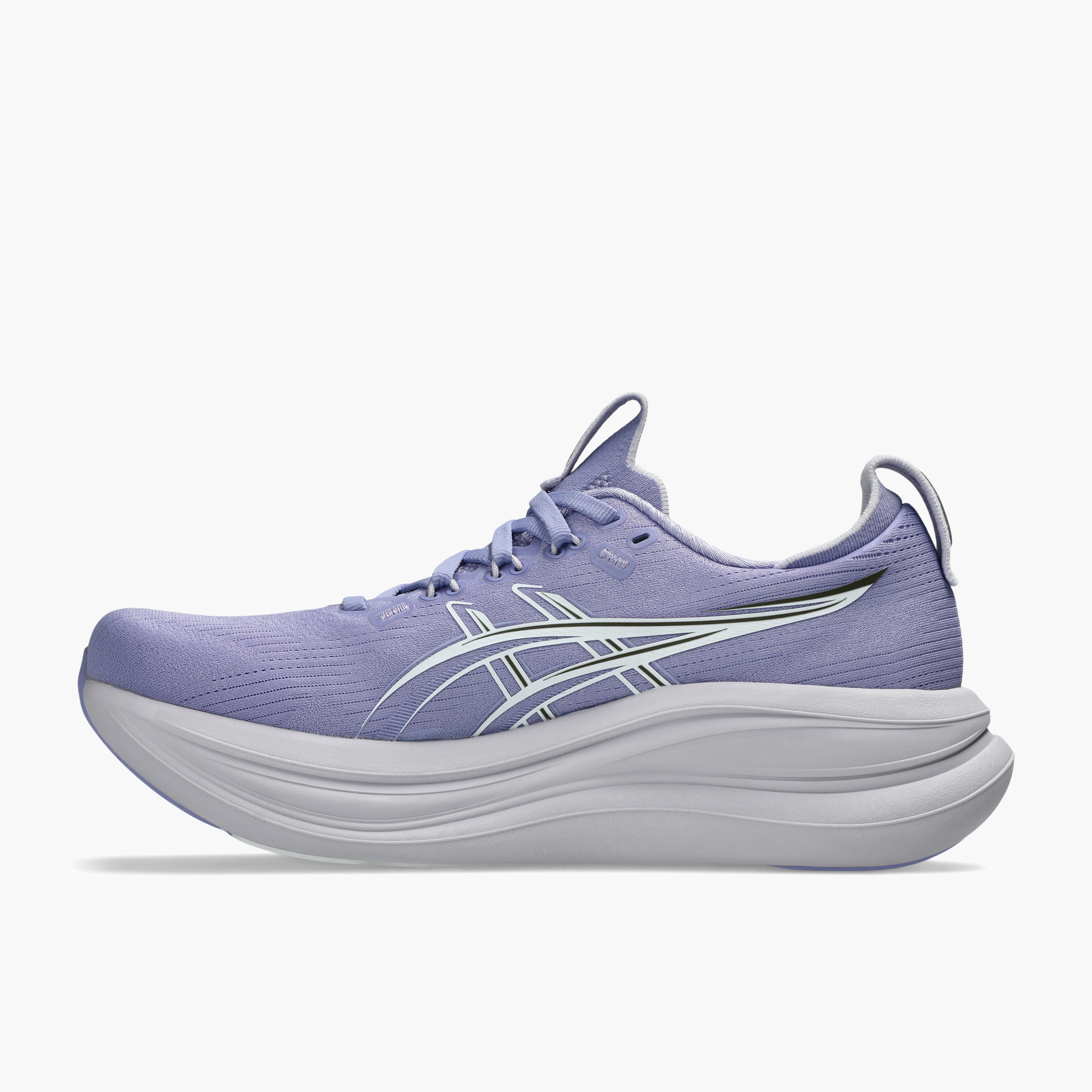 Medial angle shot of Women's Gel-Nimbus 28 in Bluebell / White