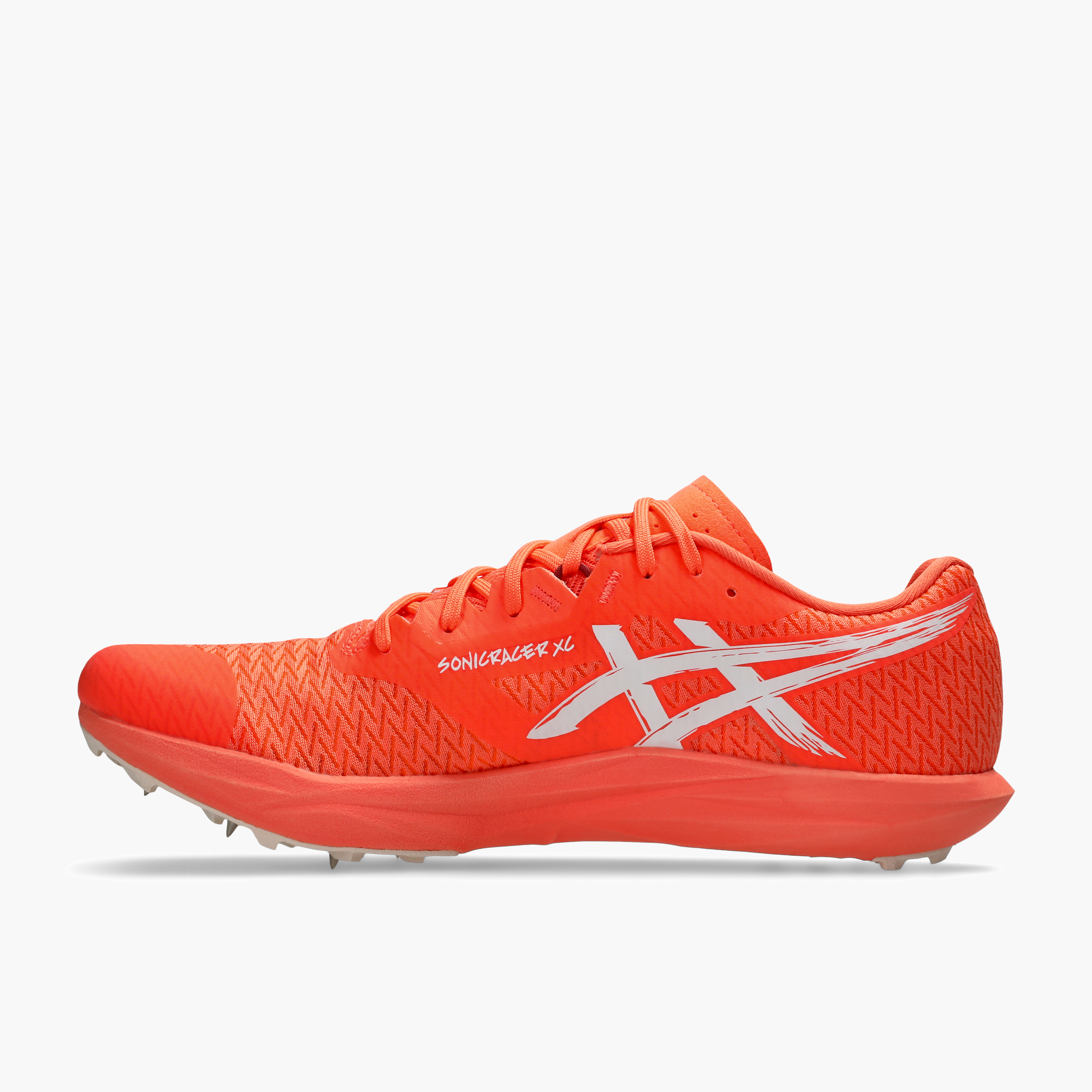 Medial angle shot of All Gender Sonicracer XC in Vivid Coral / White