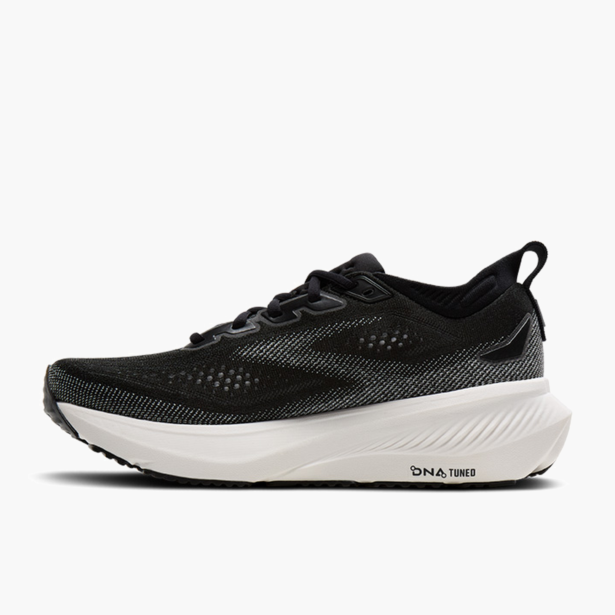 Medial angle shot of Men's Glycerin 23 in Black / Grey / White