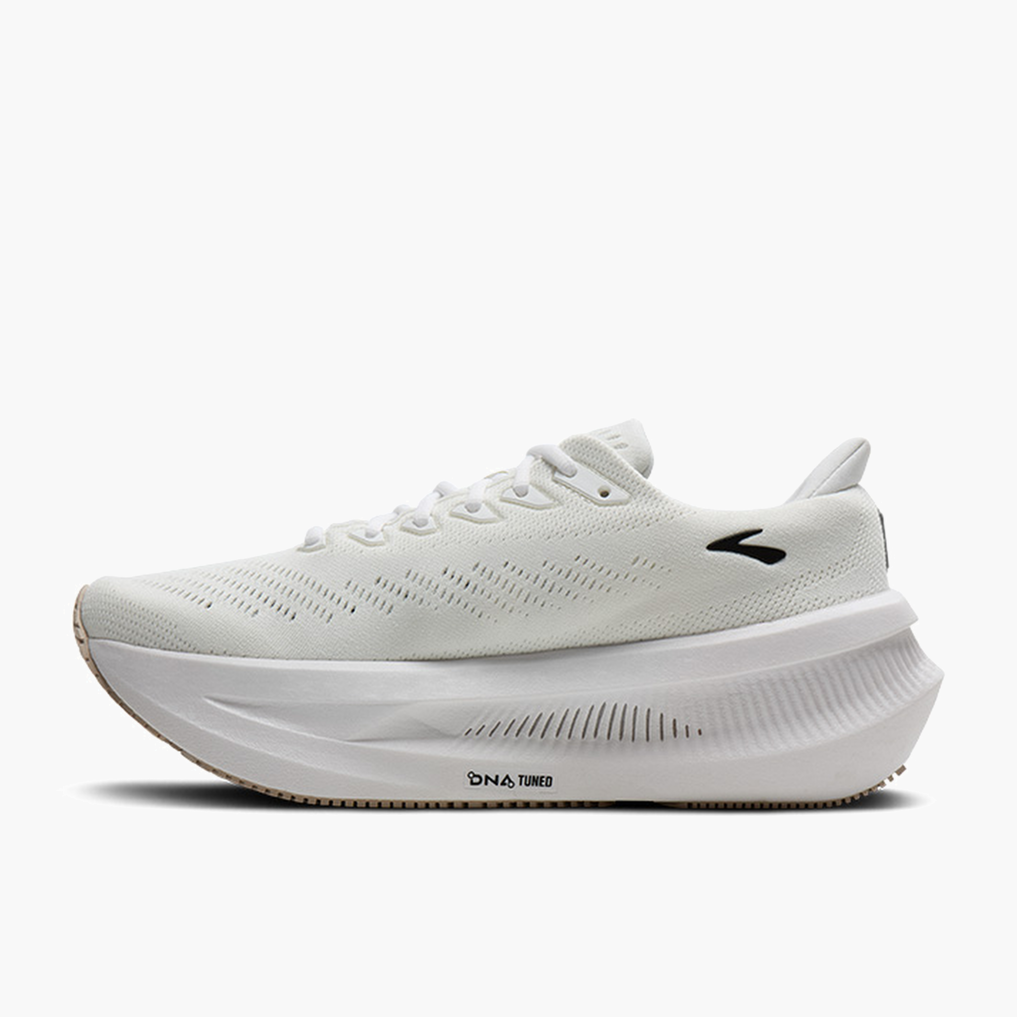 Medial angle shot of Men's Glycerin Max 2 in White / Black / Chateau Gray