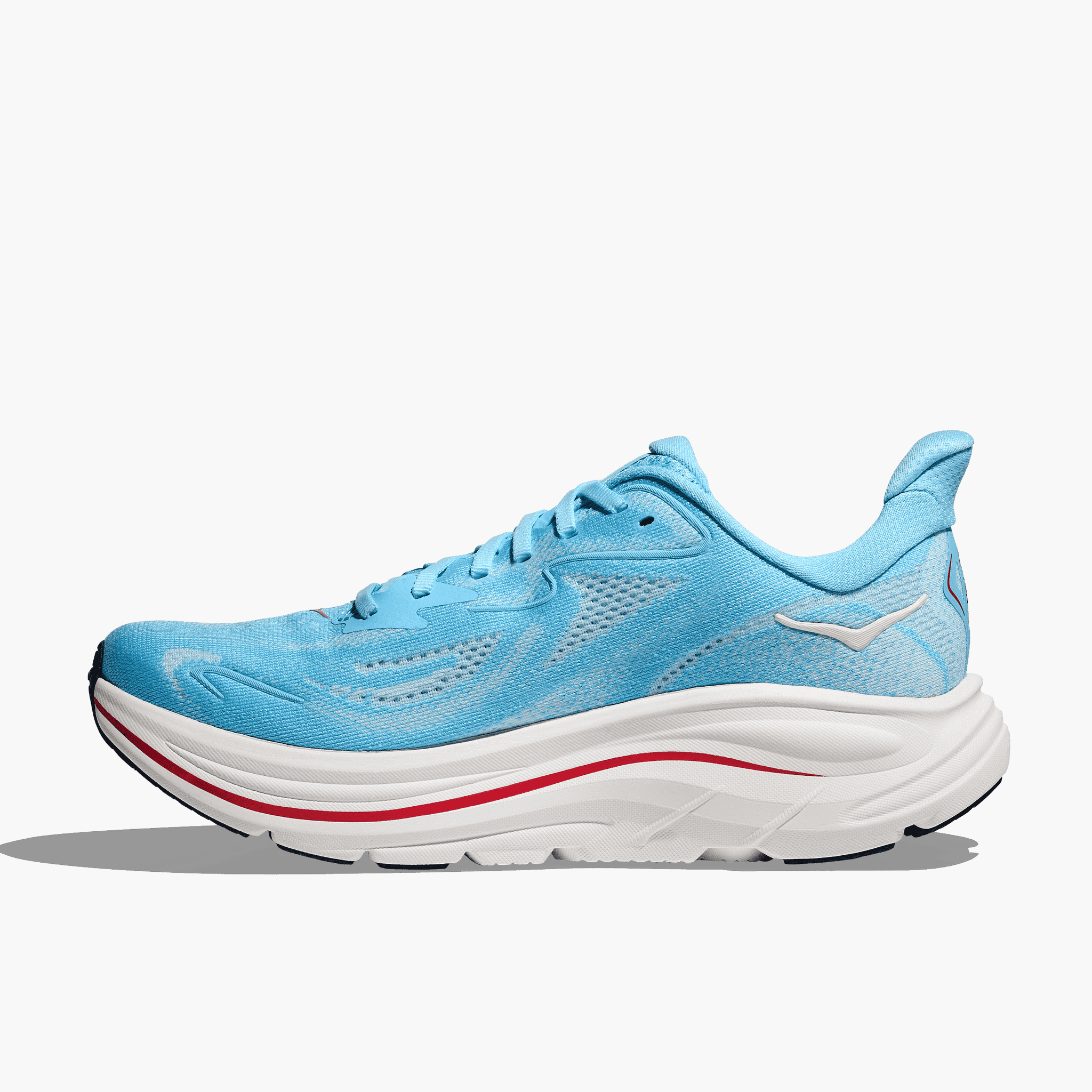 Medial angle shot of Women's Clifton 10 in Soaring Blue / Frost