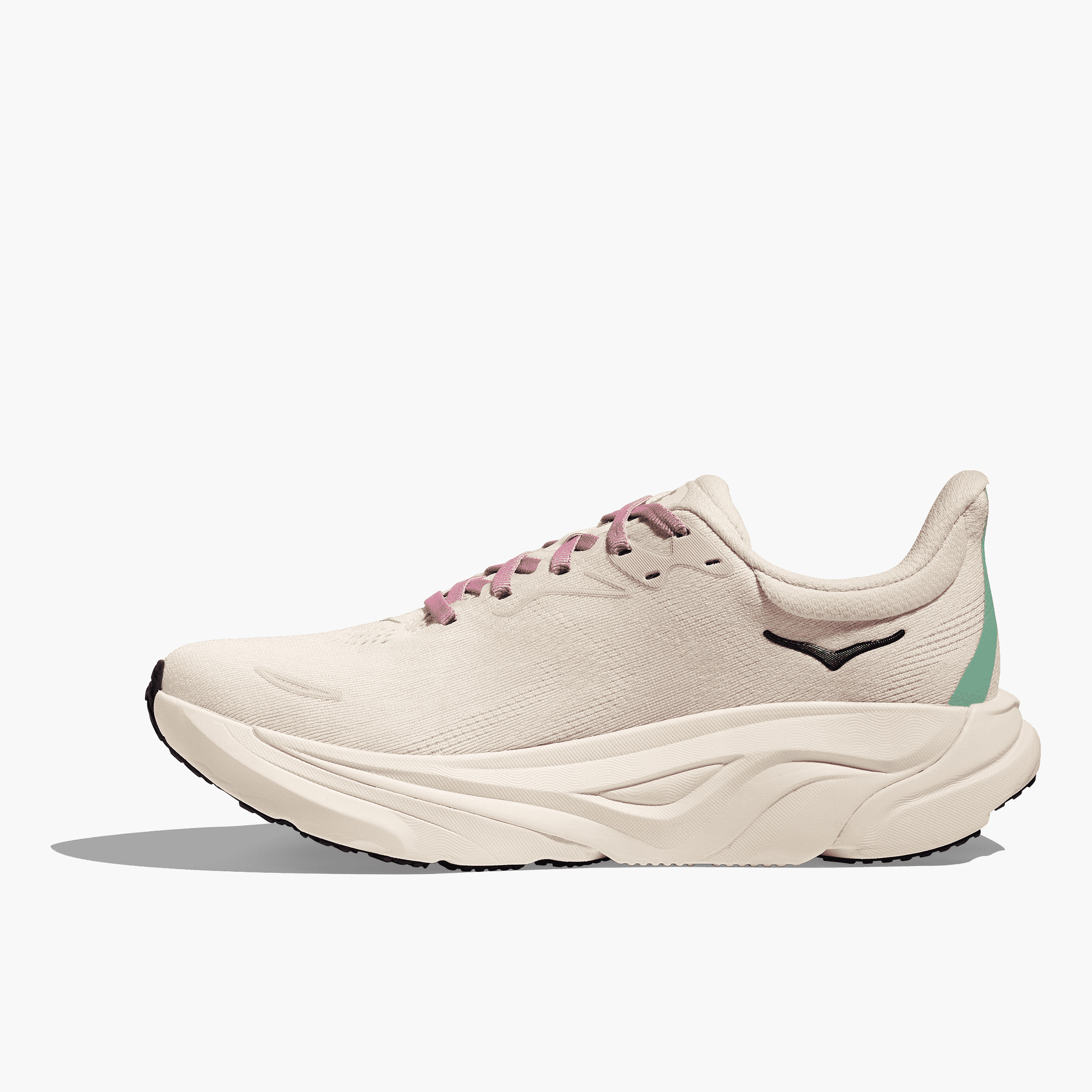 Medial angle shot of Women's Arahi 8 in Rose Cream / Alabaster