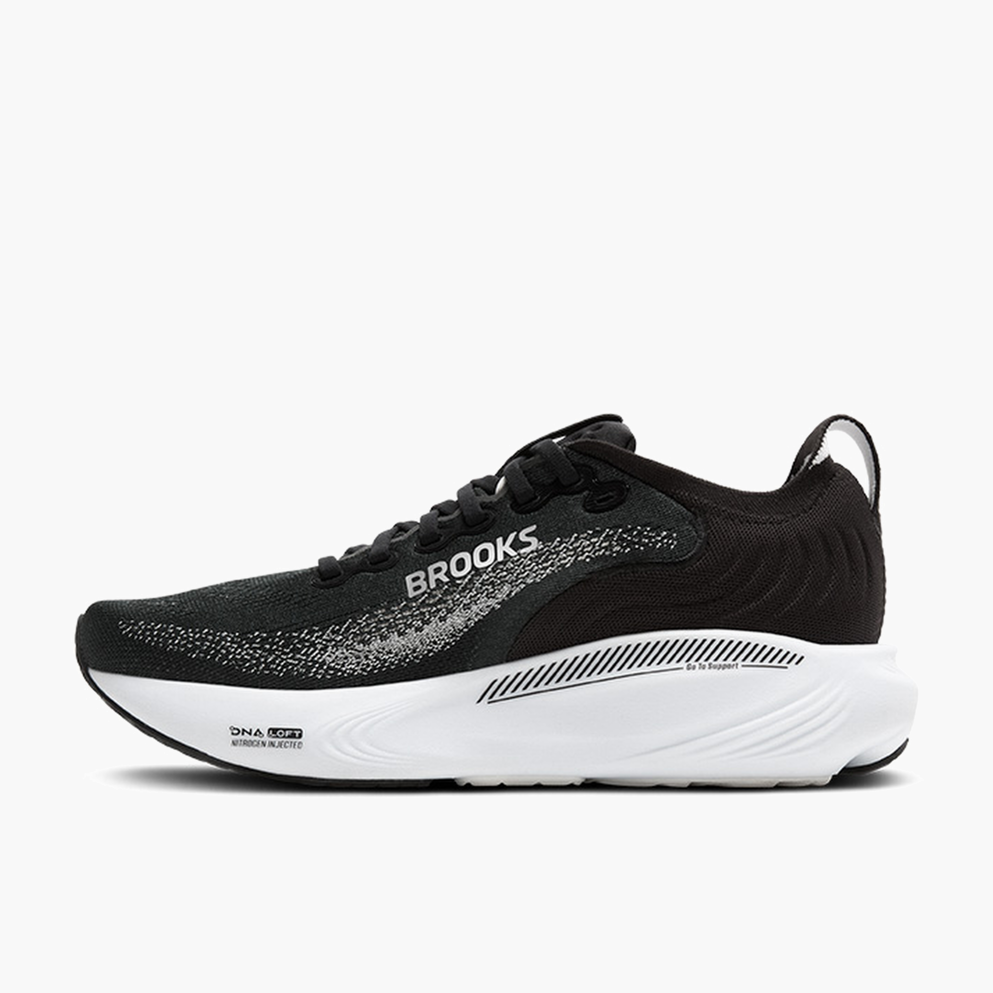 Medial angle shot of Women's Adrenaline GTS 25 in Black / Grey / White