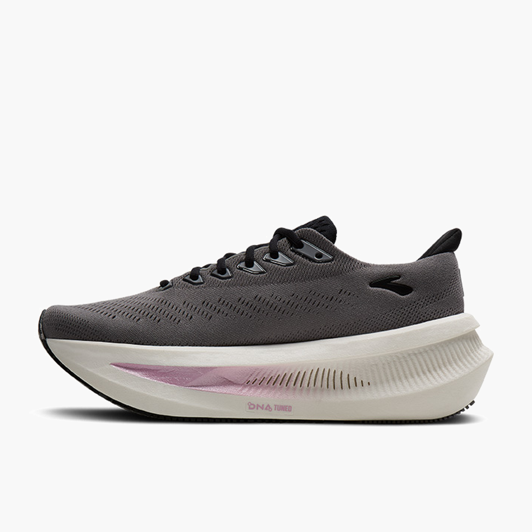 Medial angle shot of Women's Glycerin Max 2 in Grey / Coconut / Metallic