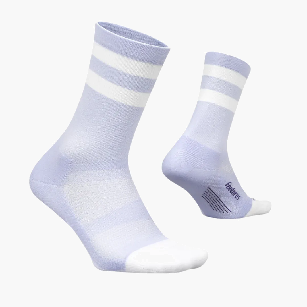 Elite Light Cushion Mini Crew Socks in Lilac High Top Stripe - 2