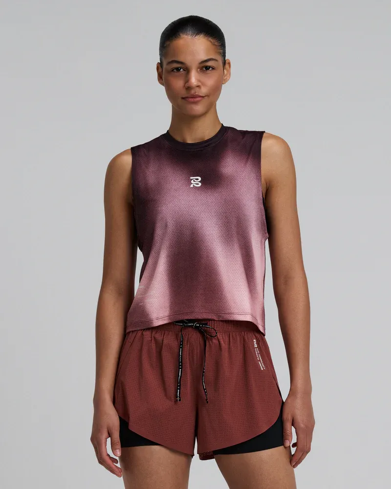 Women s Micromesh Run Tank in Mahogany Multi - 2