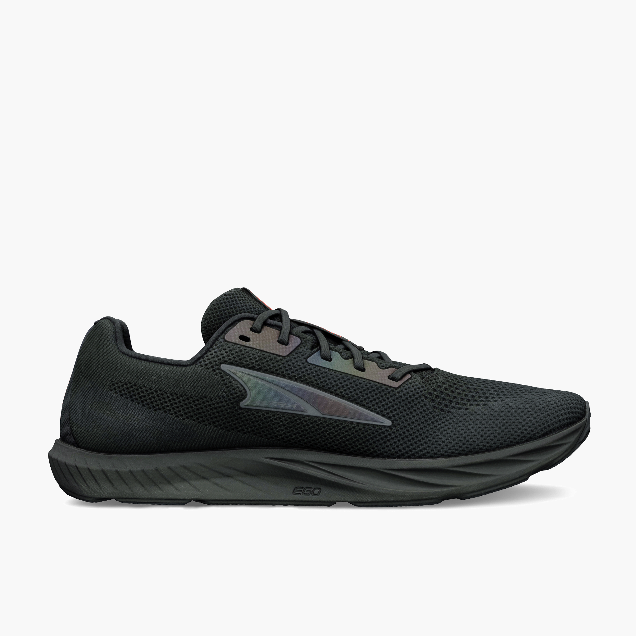 Medial angle shot of Men's Escalante 4 in Black / Iridescent