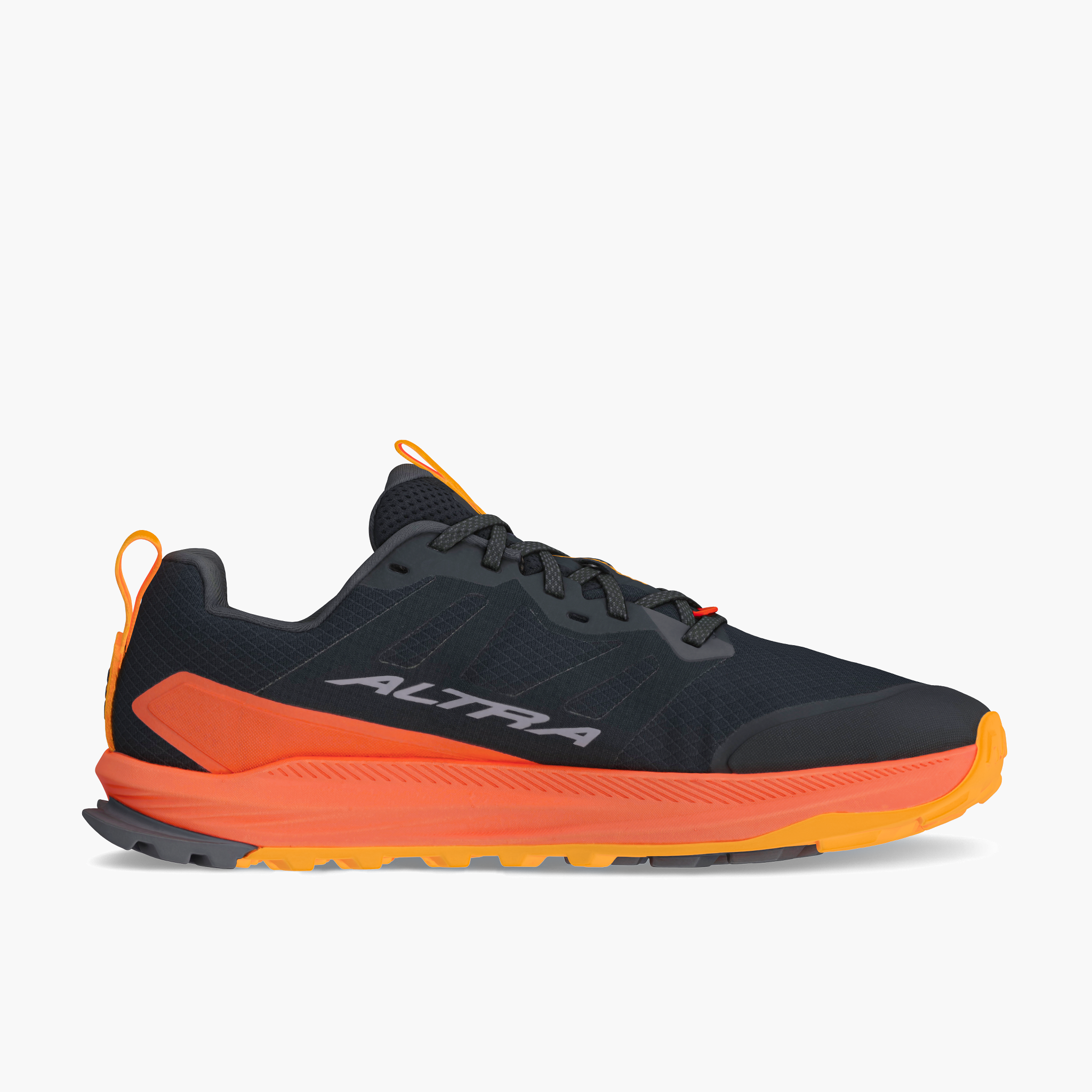 Medial angle shot of Men's Lone Peak 9 in Black/red