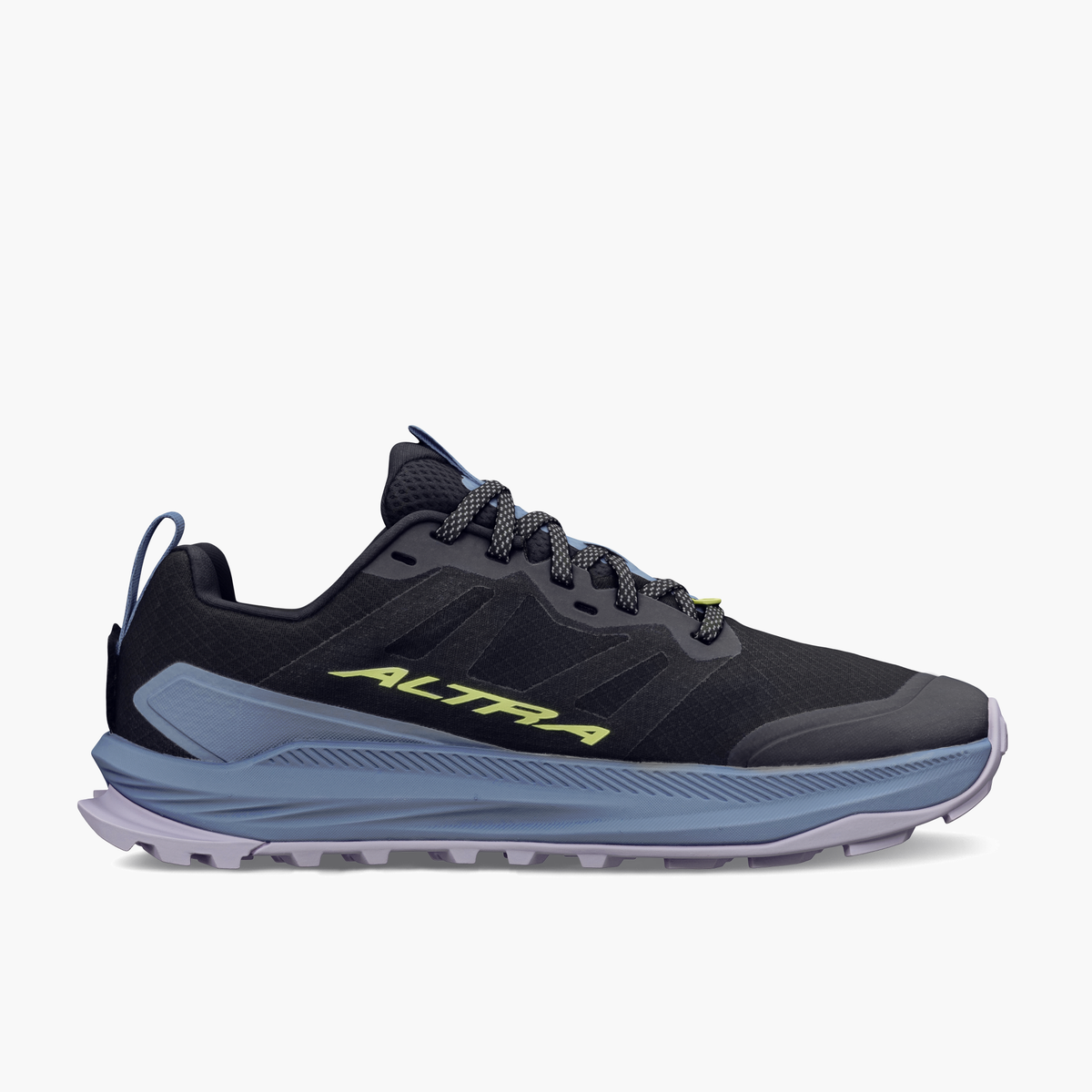 Medial angle shot of Women's Lone Peak 9 in Black / Blue