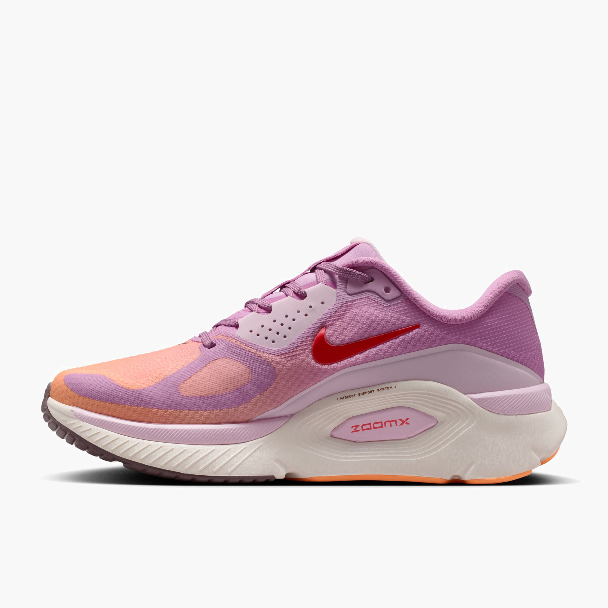 Medial angle shot of Women's Structure Plus in Lt Magenta / Tattoo-Orange Pulse-Pink Foam