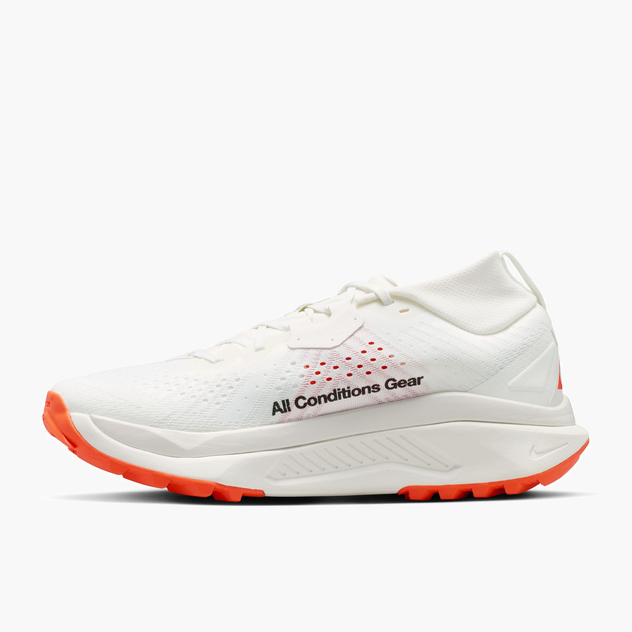 Medial angle shot of Men's ACG Zegama in Summit White / Black-Phantom-Safety Orange