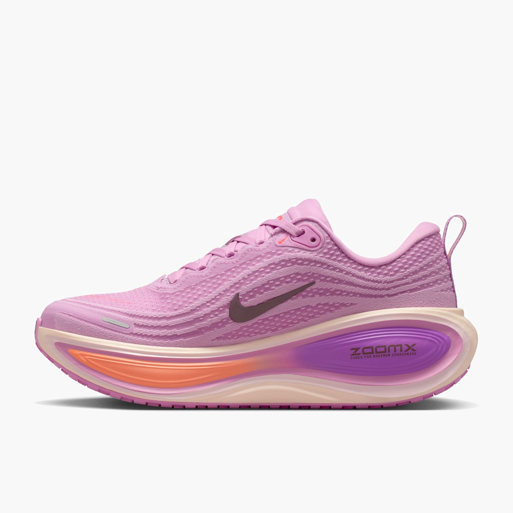 Medial angle shot of Women's Vomero Plus in Lt Magenta / Black-Pink Foam-Bright Violet