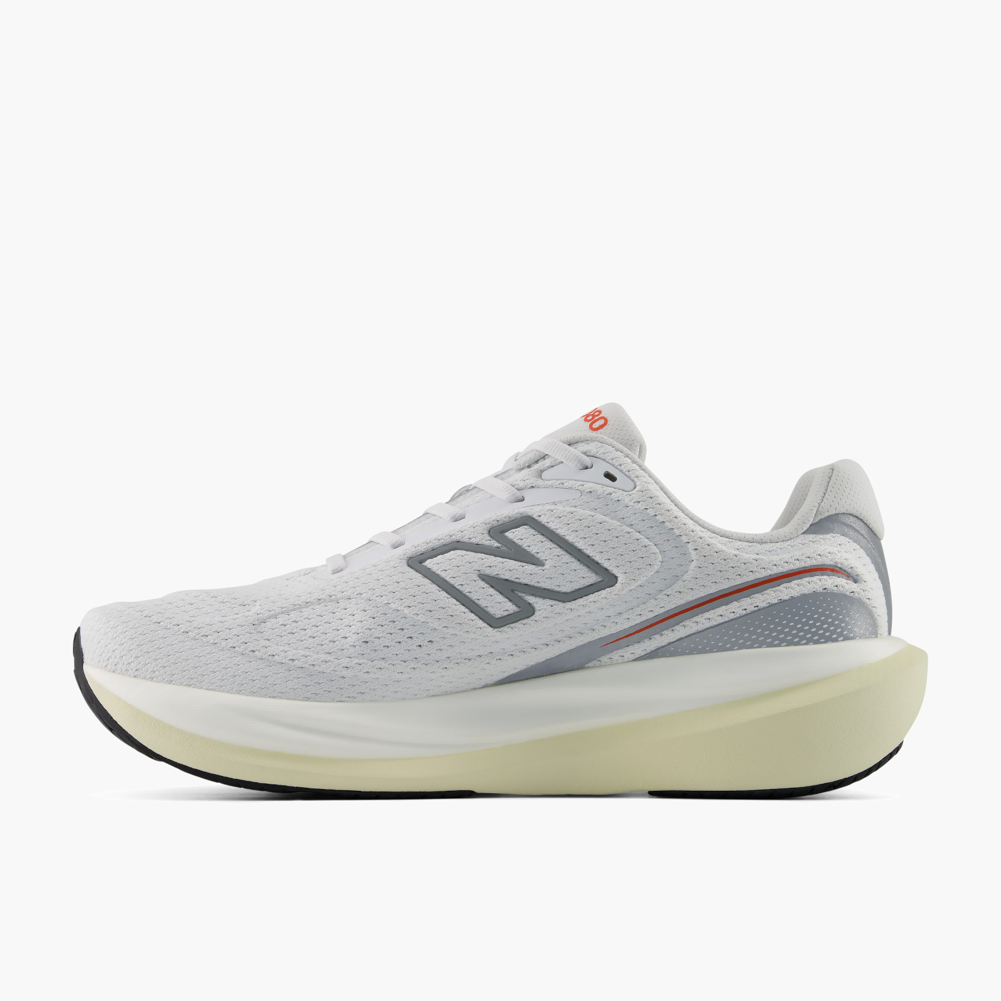 Medial angle shot of Men's 1080 v15 in White / Neoflame