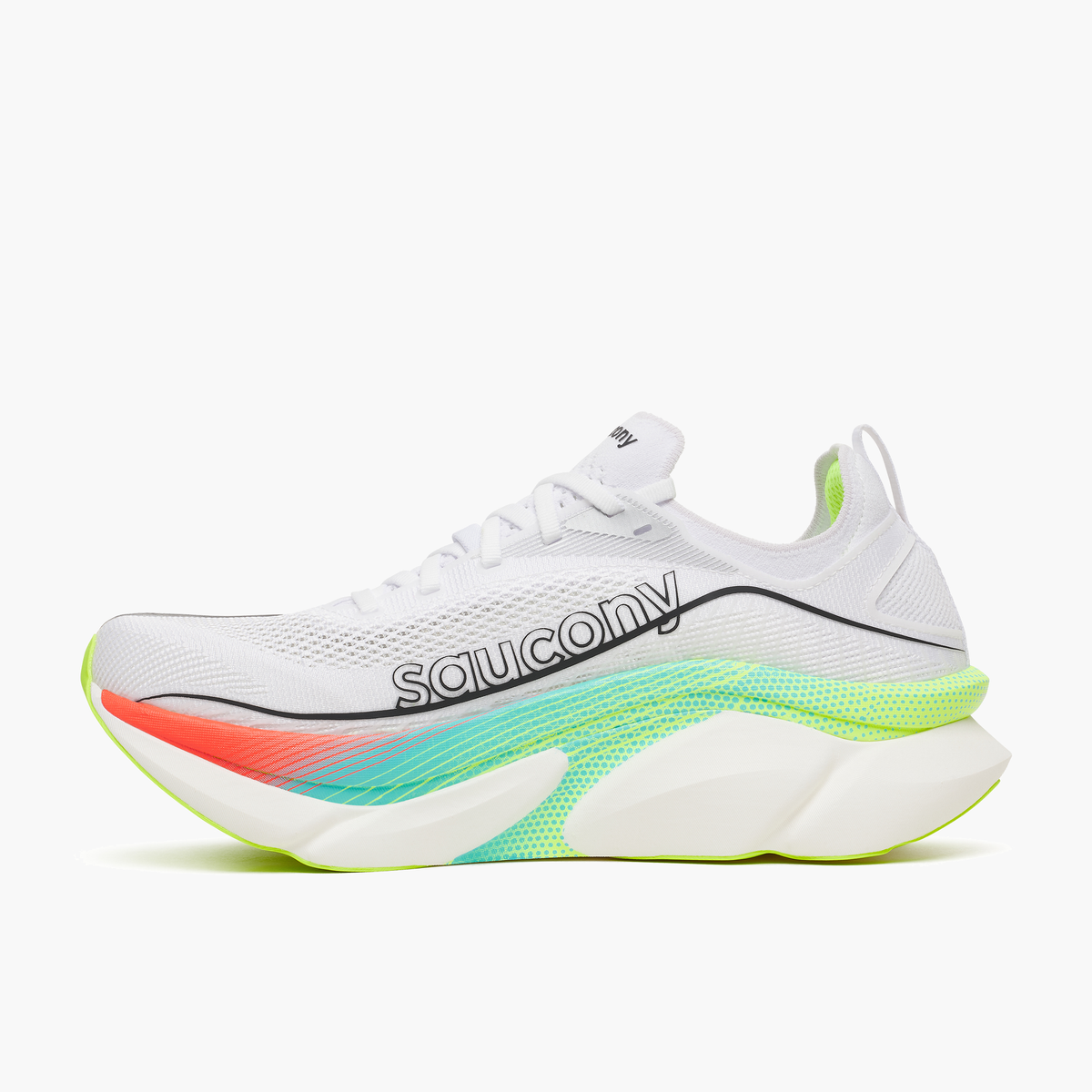Medial angle shot of All Gender Endorphin Elite 3 in White / Multi