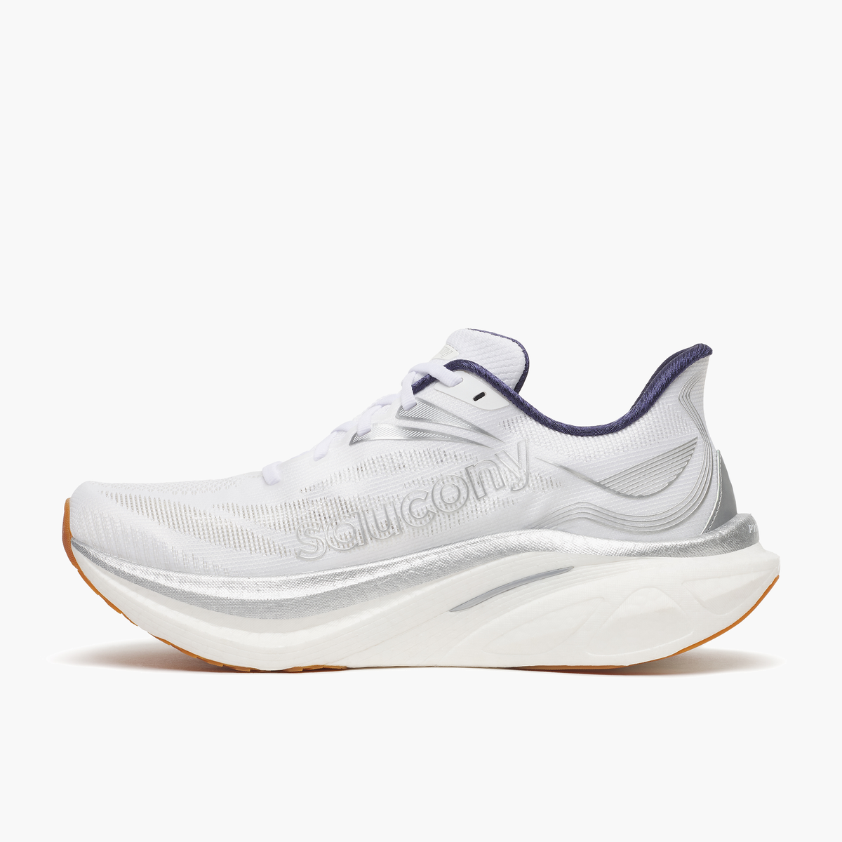 Medial angle shot of Men's Endorphin Speed 6 in White / Naval