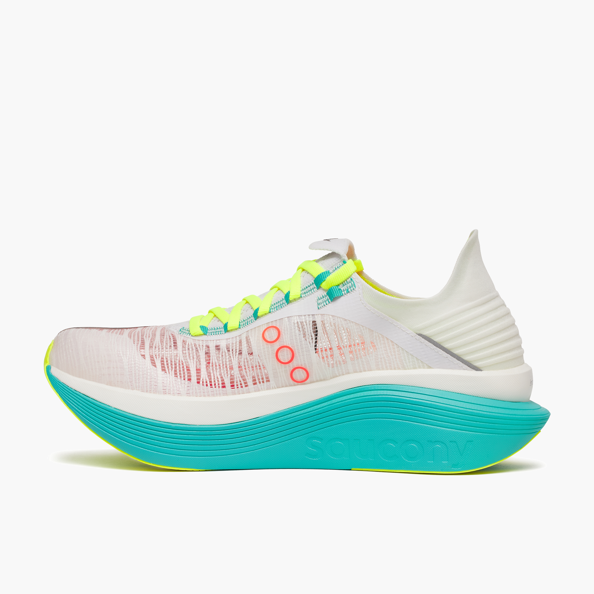 Medial angle shot of Men's Endorphin Elite 2 in White/vizi