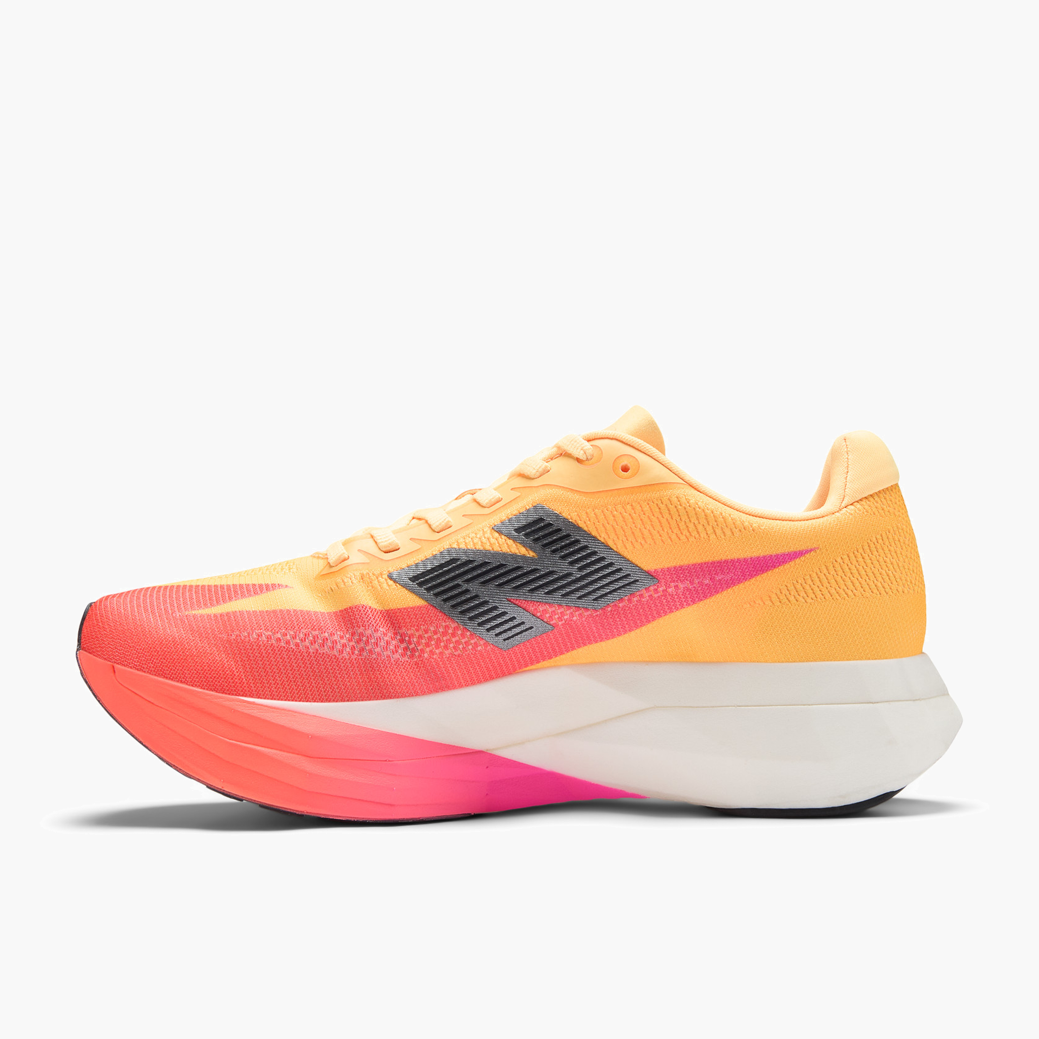 Medial angle shot of Women's Supercomp Elite v5 in Tangerineheat / Whitepeach / Pinkheat