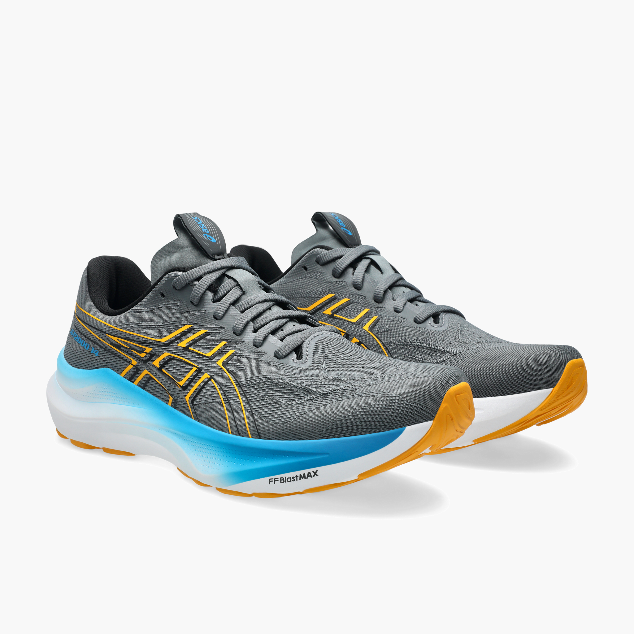 3/4 angle shot of Men's GT-2000 14 in Steel Grey / Yamabuki