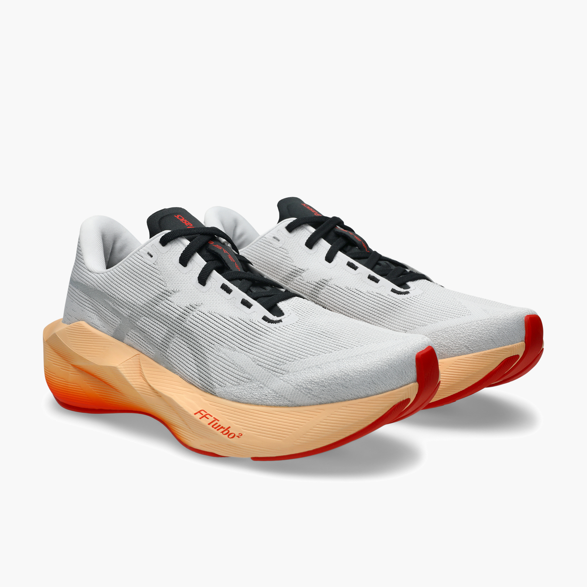 3/4 angle shot of Men's Novablast 6 in White / Orange Glow
