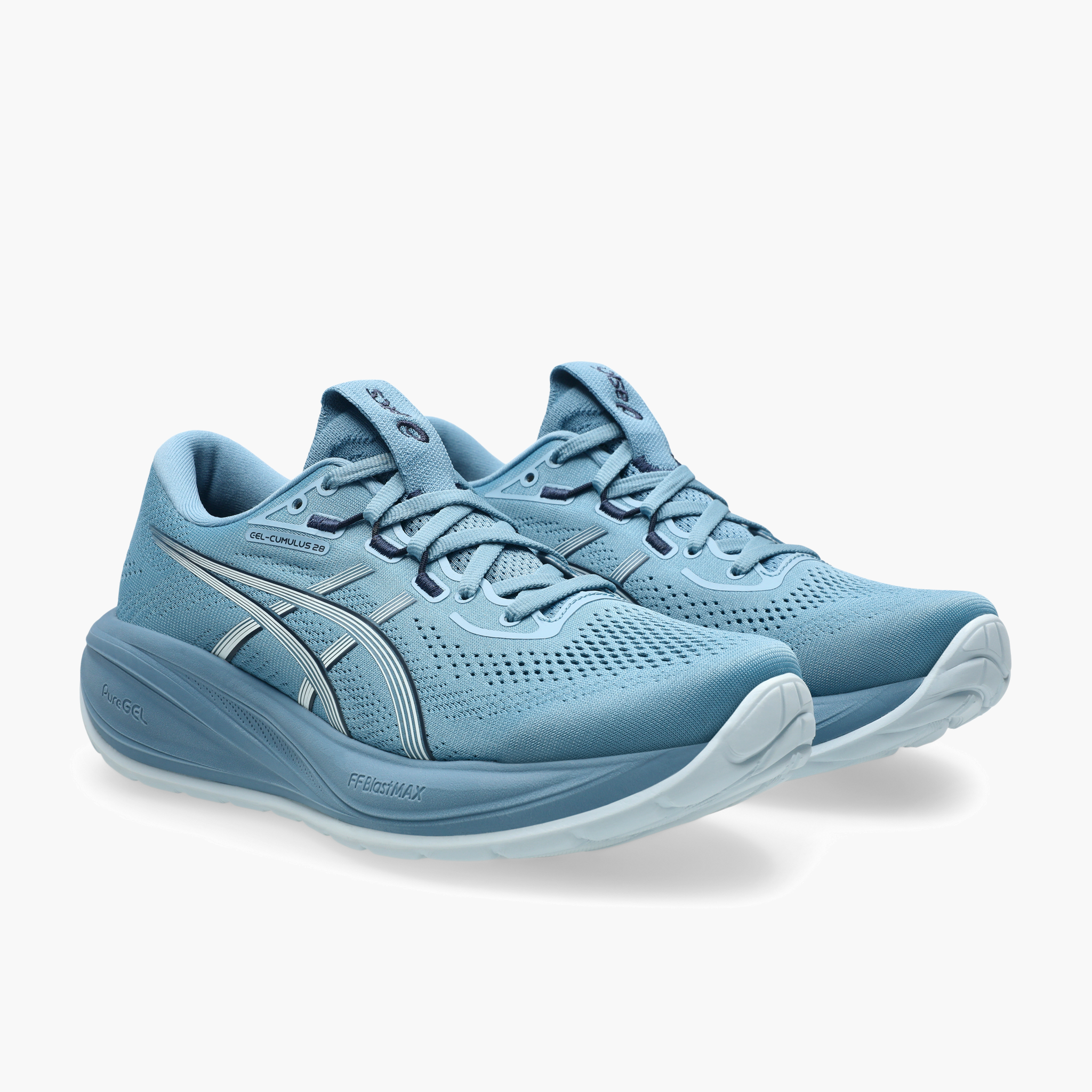 3/4 angle shot of Women's Gel-Cumulus 28 in Saba Blue / Arctic Blue