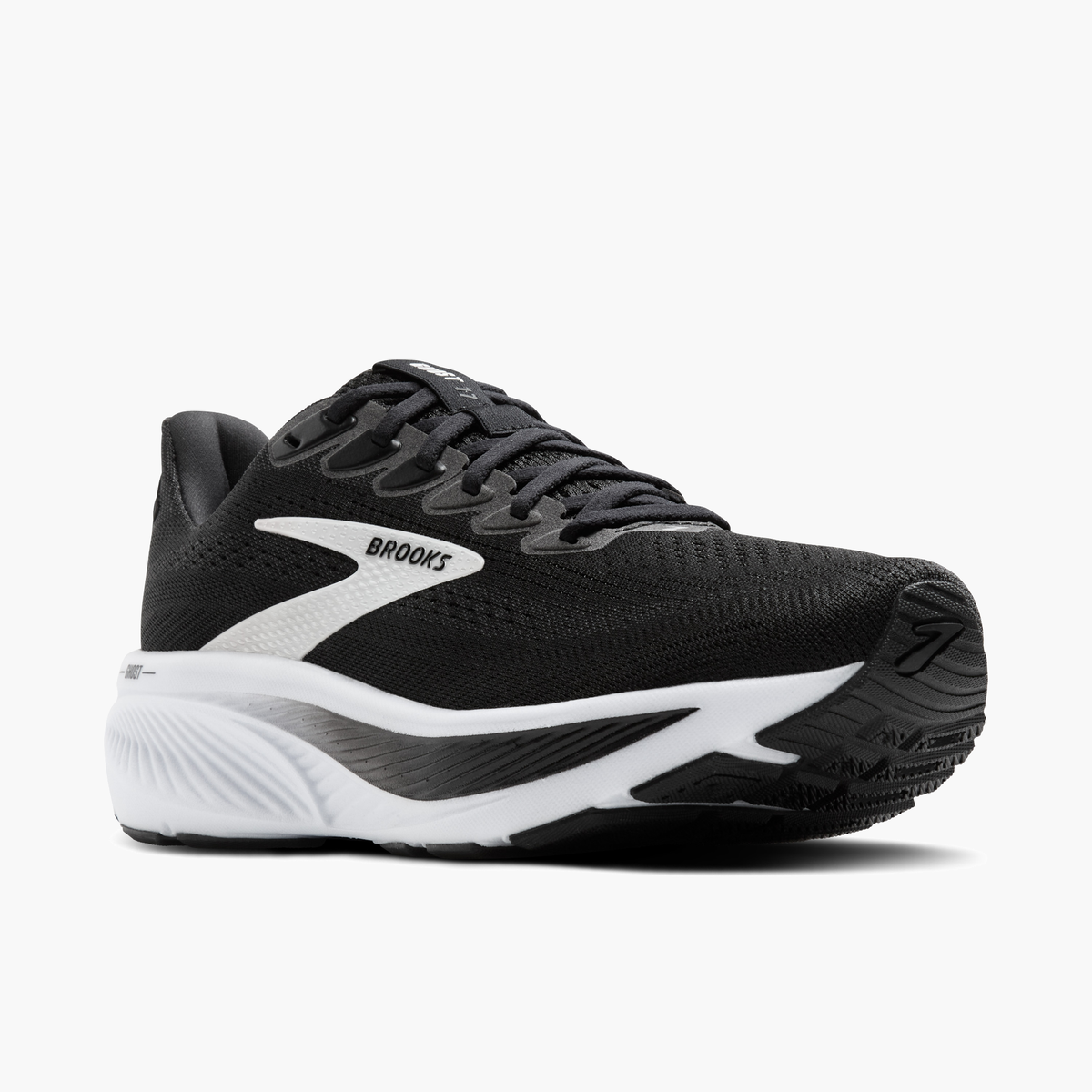 3/4 angle shot of Men's Ghost 17 in Black / Grey / White