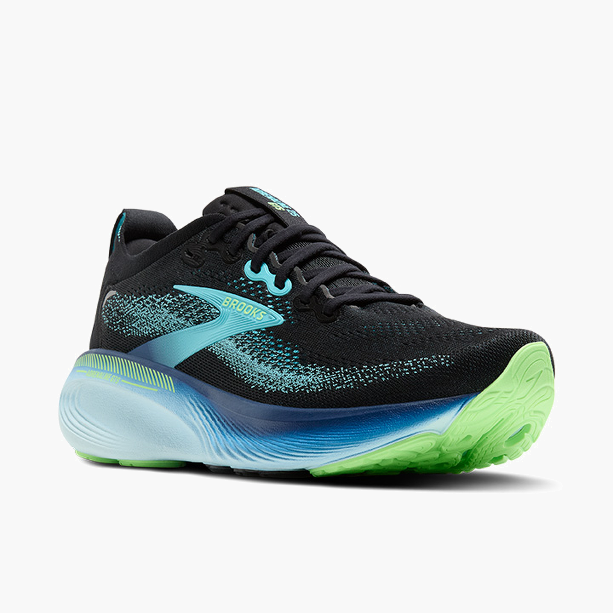 3/4 angle shot of Men's Adrenaline GTS 25 in Black / Ipanema / Mint