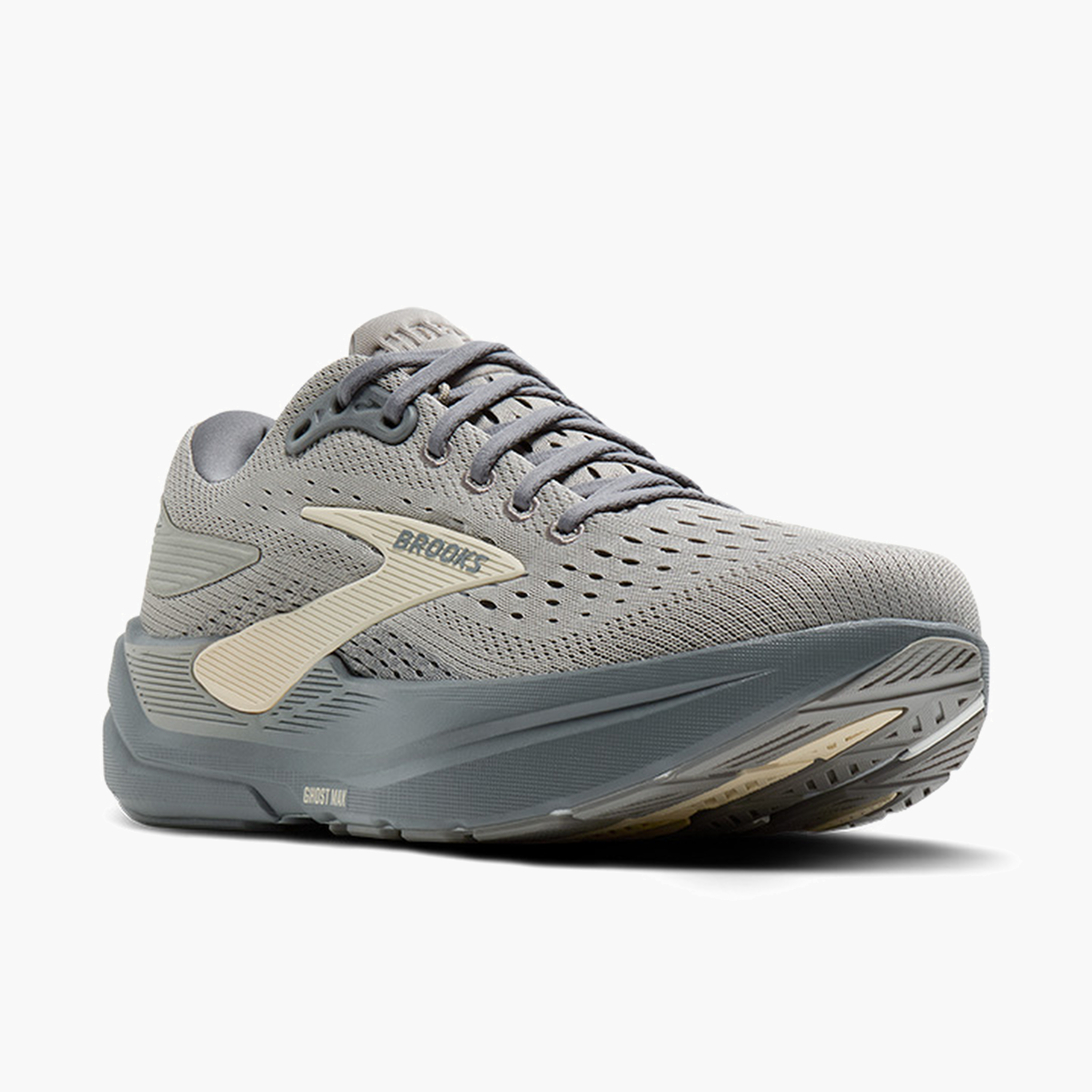 3/4 angle shot of Men's Ghost Max 3 in Rockridge / Poppyseed / Sand